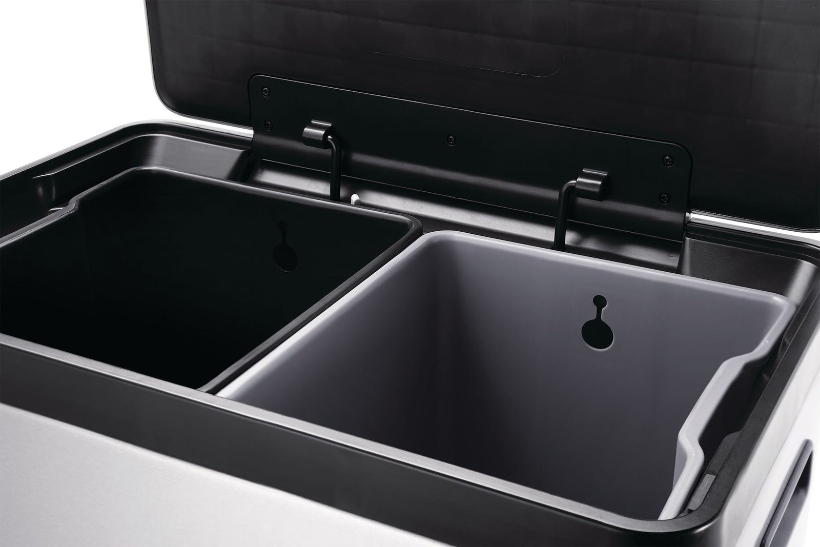 type A Stainless Steel Rectangular Dual Compartment Garbage Can, 2 x 20-L D5U6 - product image 2
