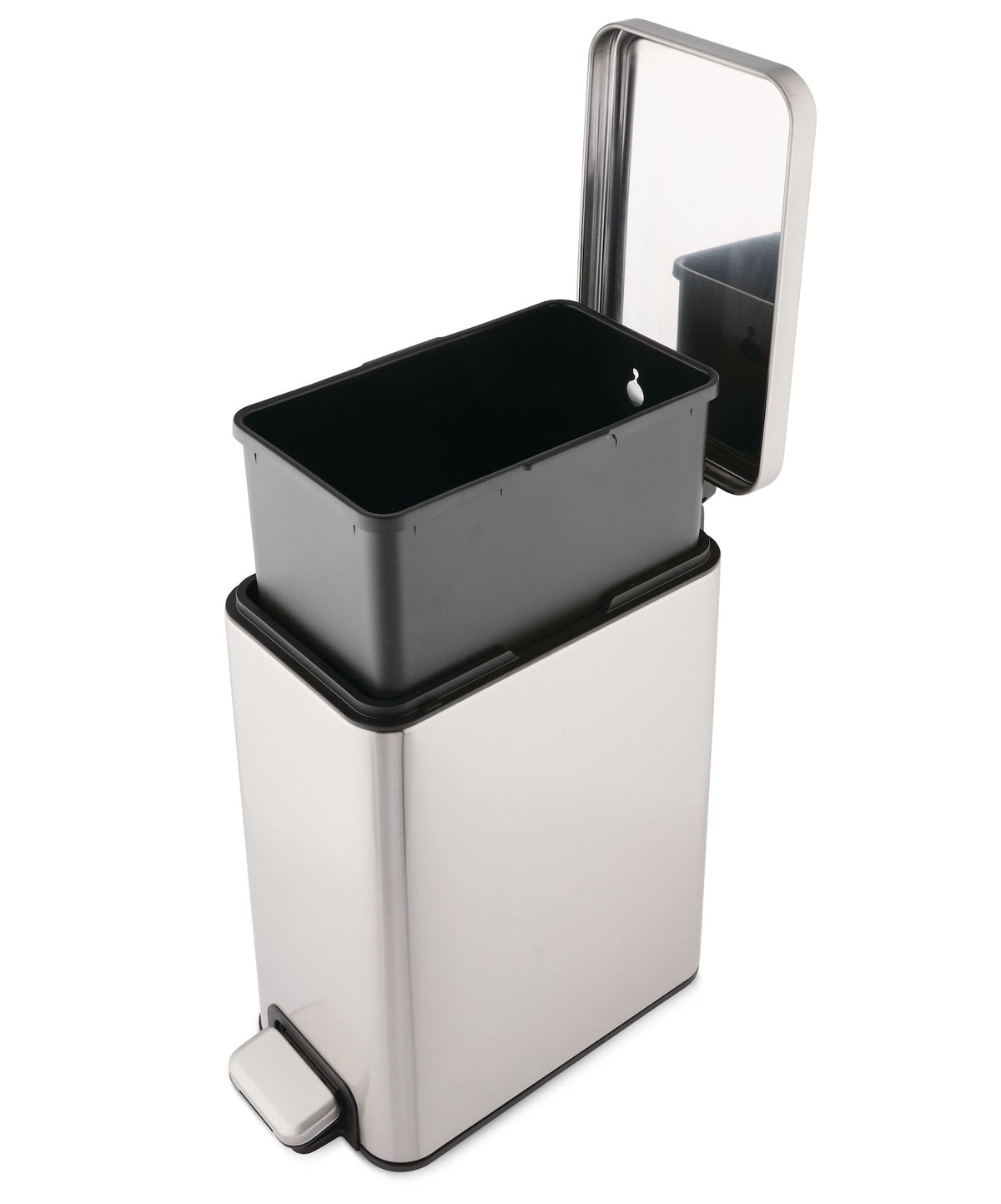 Type A Stella Slim Stainless Steel Rectangular Step Indoor Refuse Container, 10-L V6G6 - product image 3