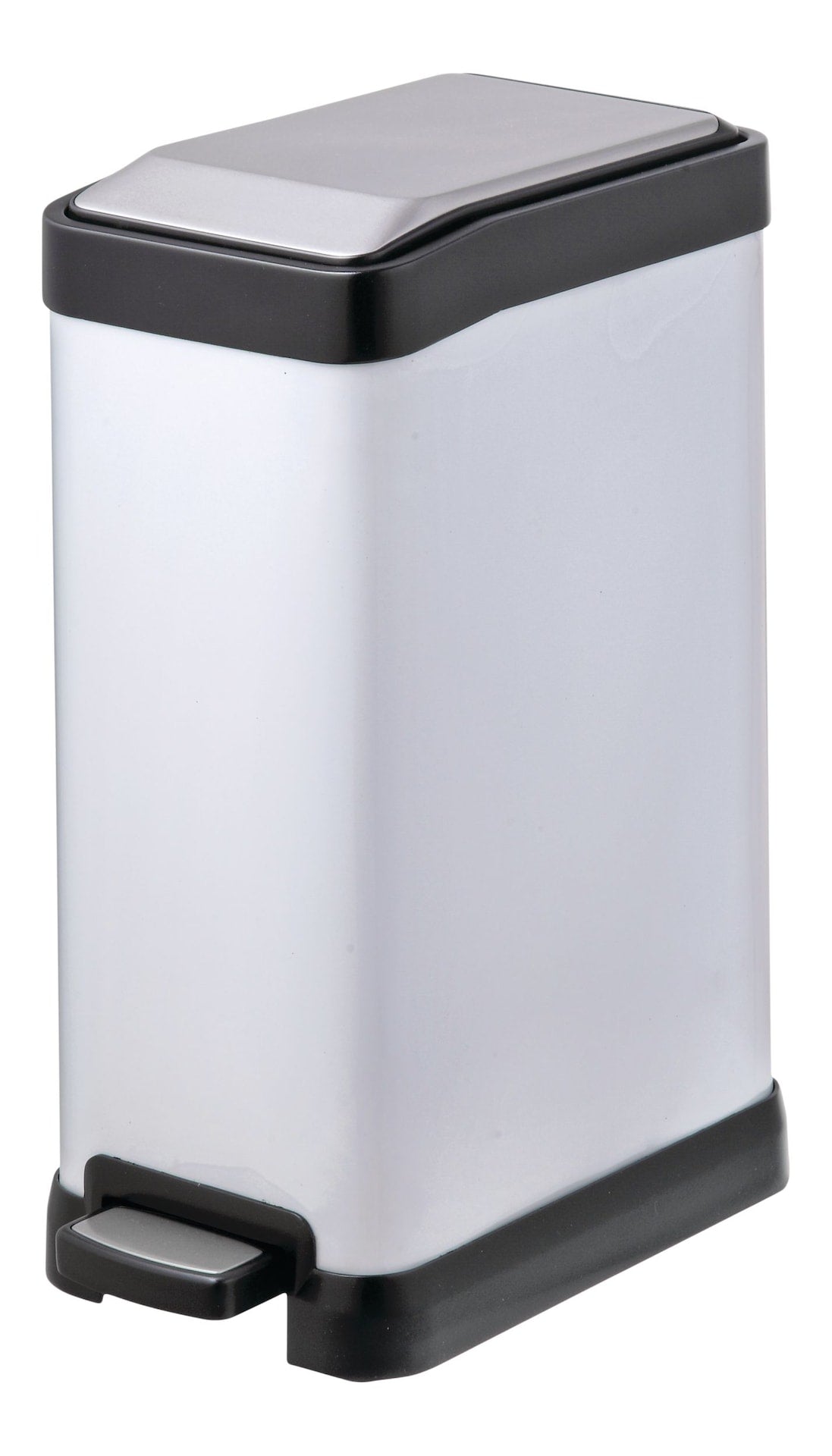 type A White Stainless Steel Rectangular Step Garbage Can, 8-L C4W7 - product image 1