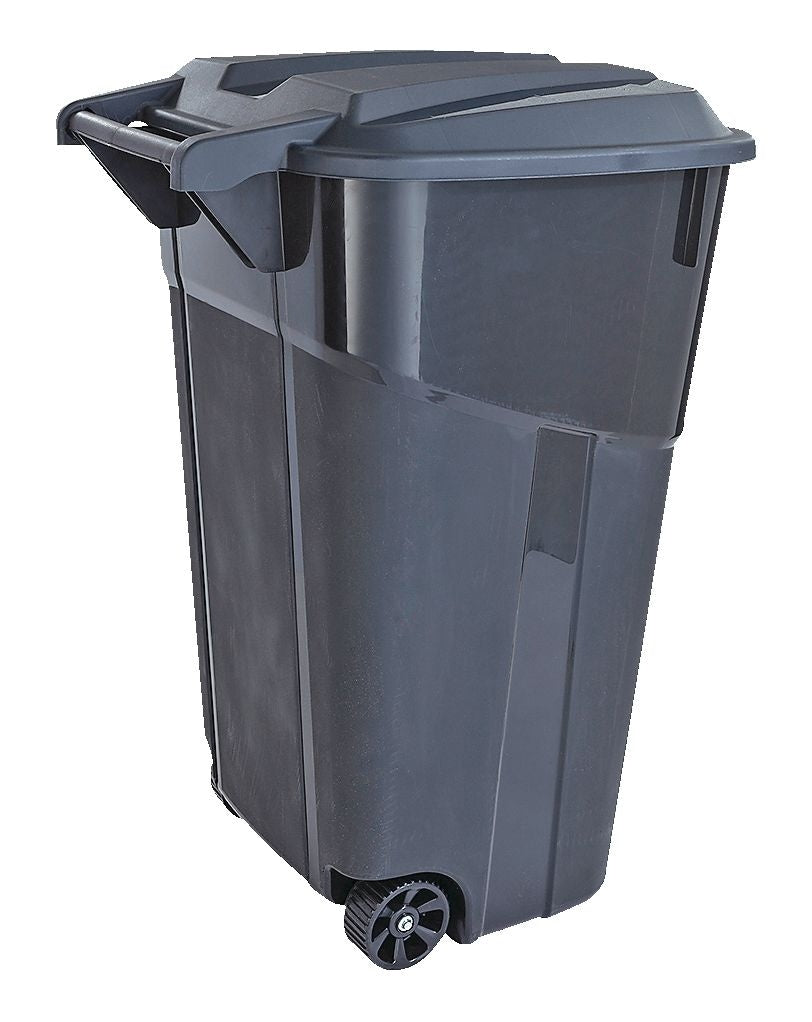 Solutions Plastic Rectangular Wheeled Outdoor Garbage Can, Black, 121-L (32 US gal) K9I4 - product image 1