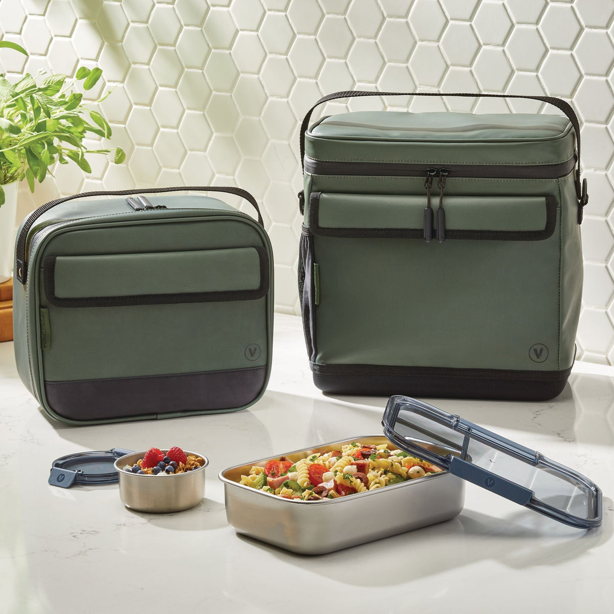 Insulated Food Storage Lunch Bag, X-Large, Green, BPA-Free T4T5 - product image 1