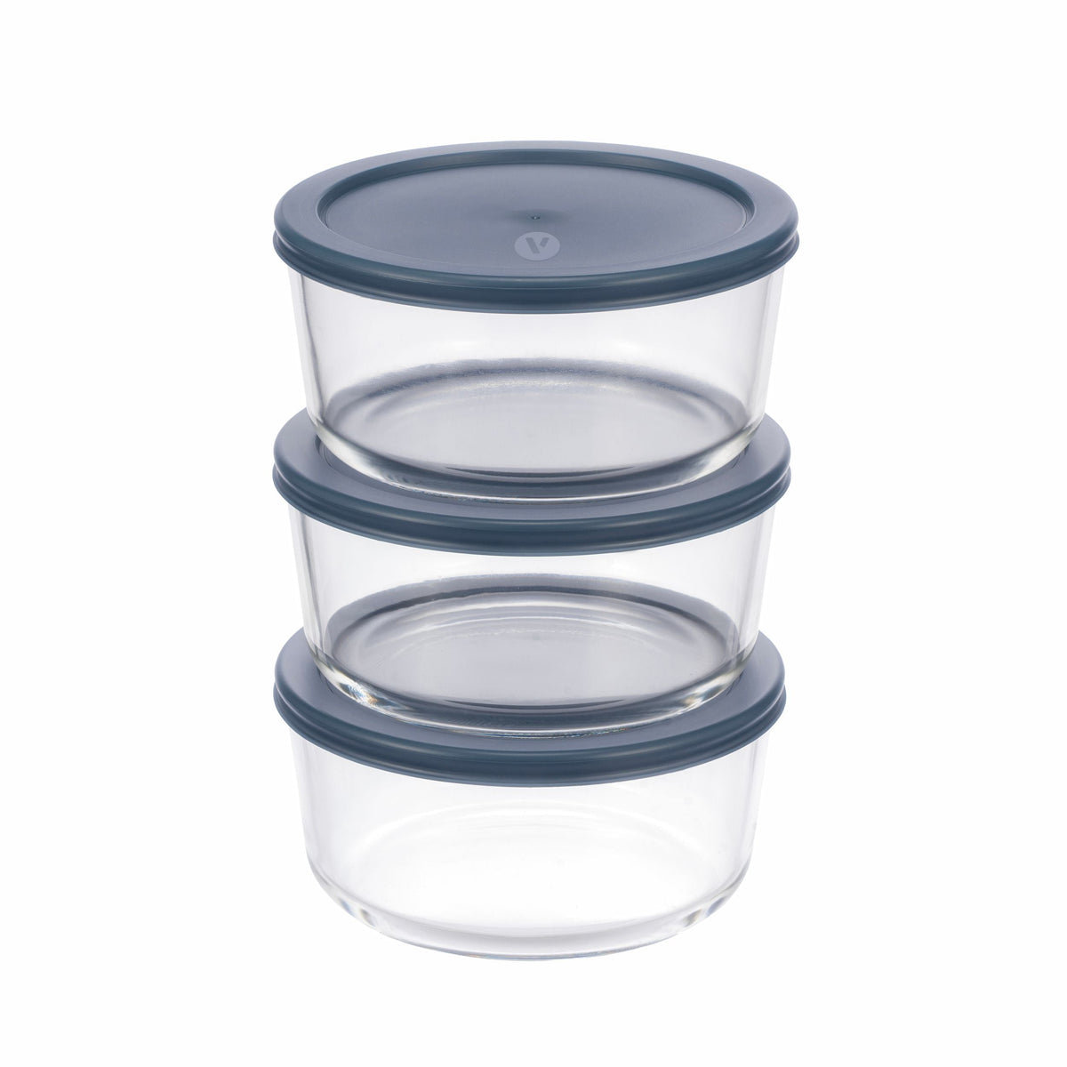 Round Glass Food Storage Container Set with Lids, 6-pc H2B0 - product image 1