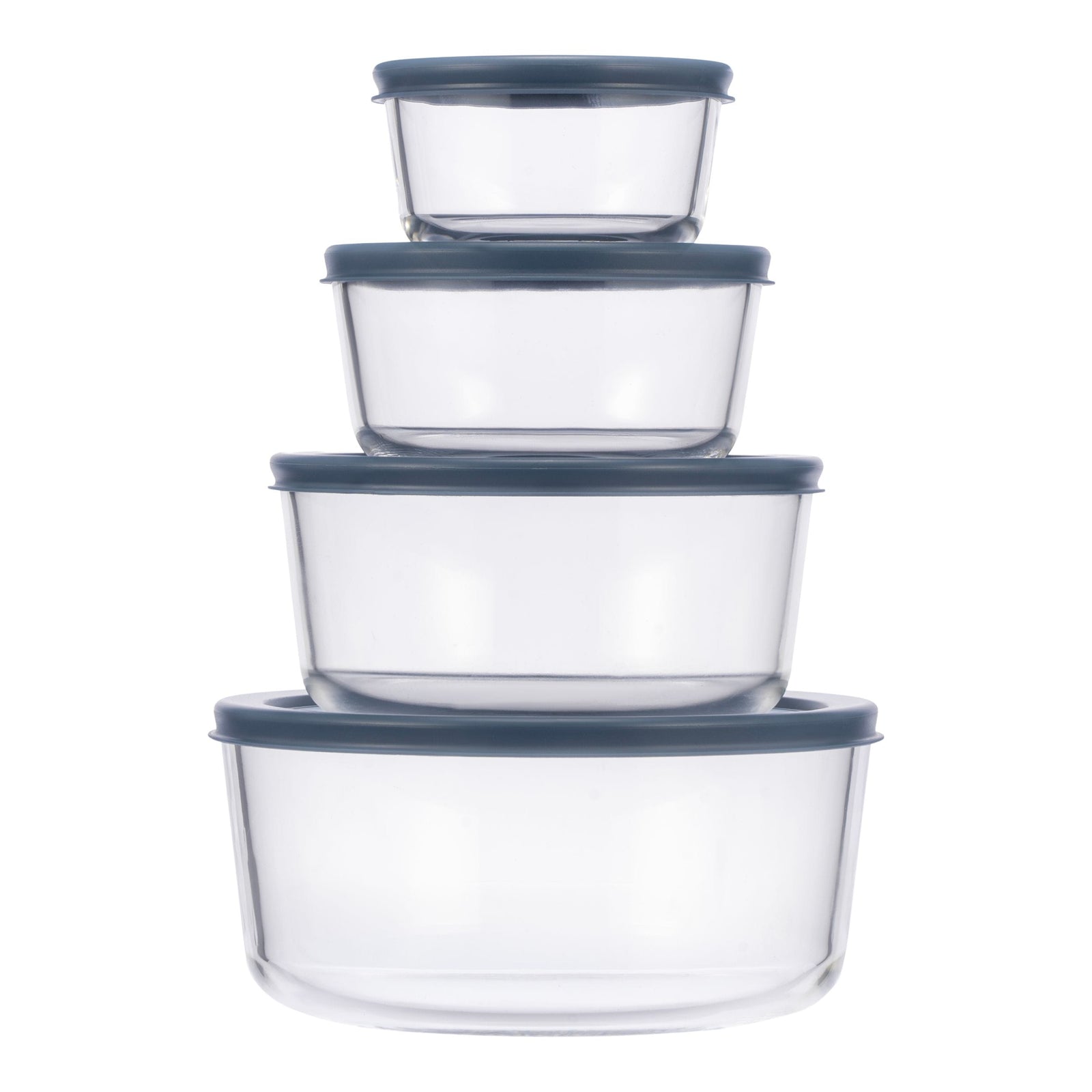 Round Glass Food Storage Container Set with Lids, 8-pc W1Z8 - product image 1