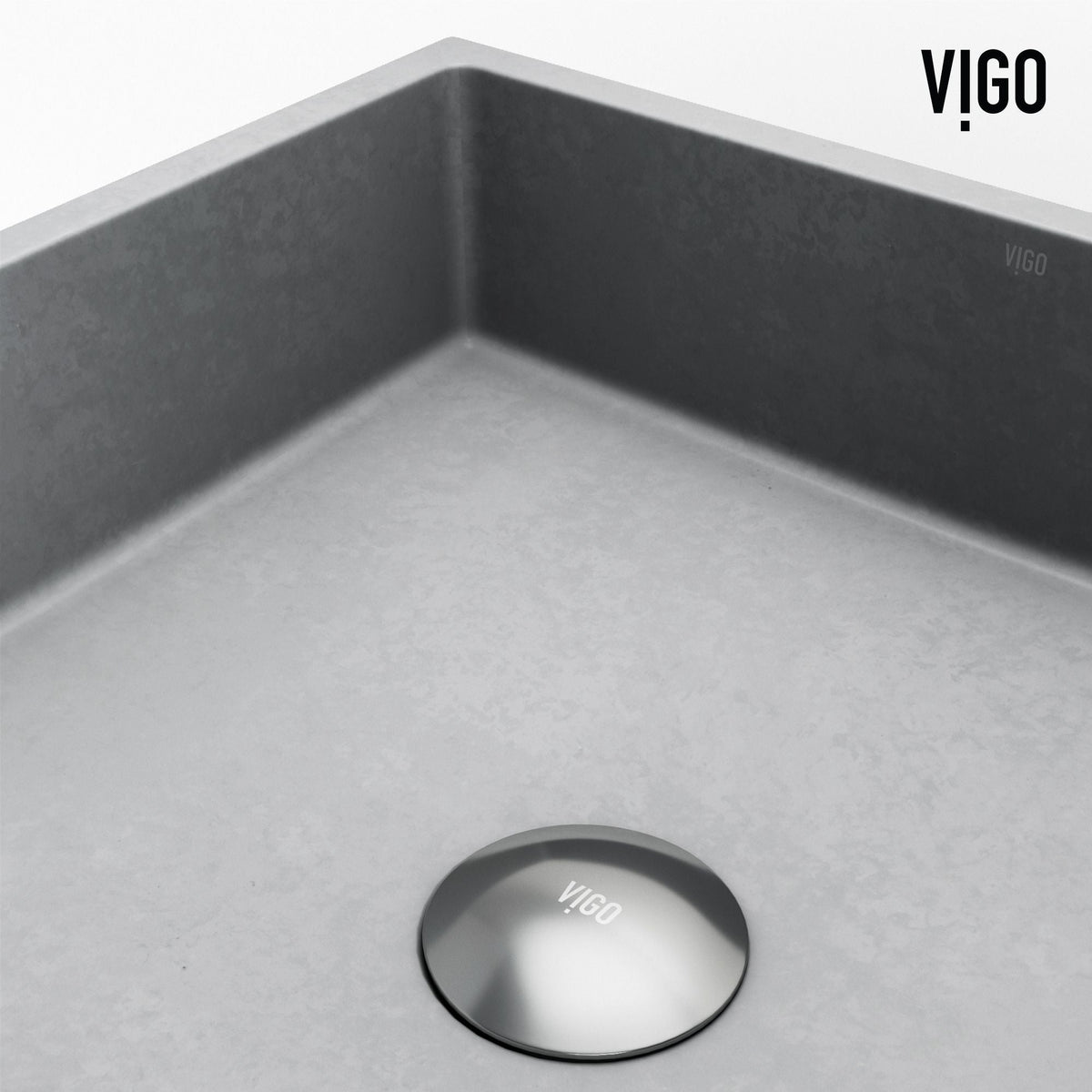 Alhambra Gothic Concreto Stone 15x15-in Deep Grey Bathroom Sink/Basin with Square Vessel U2I8 - product image 4