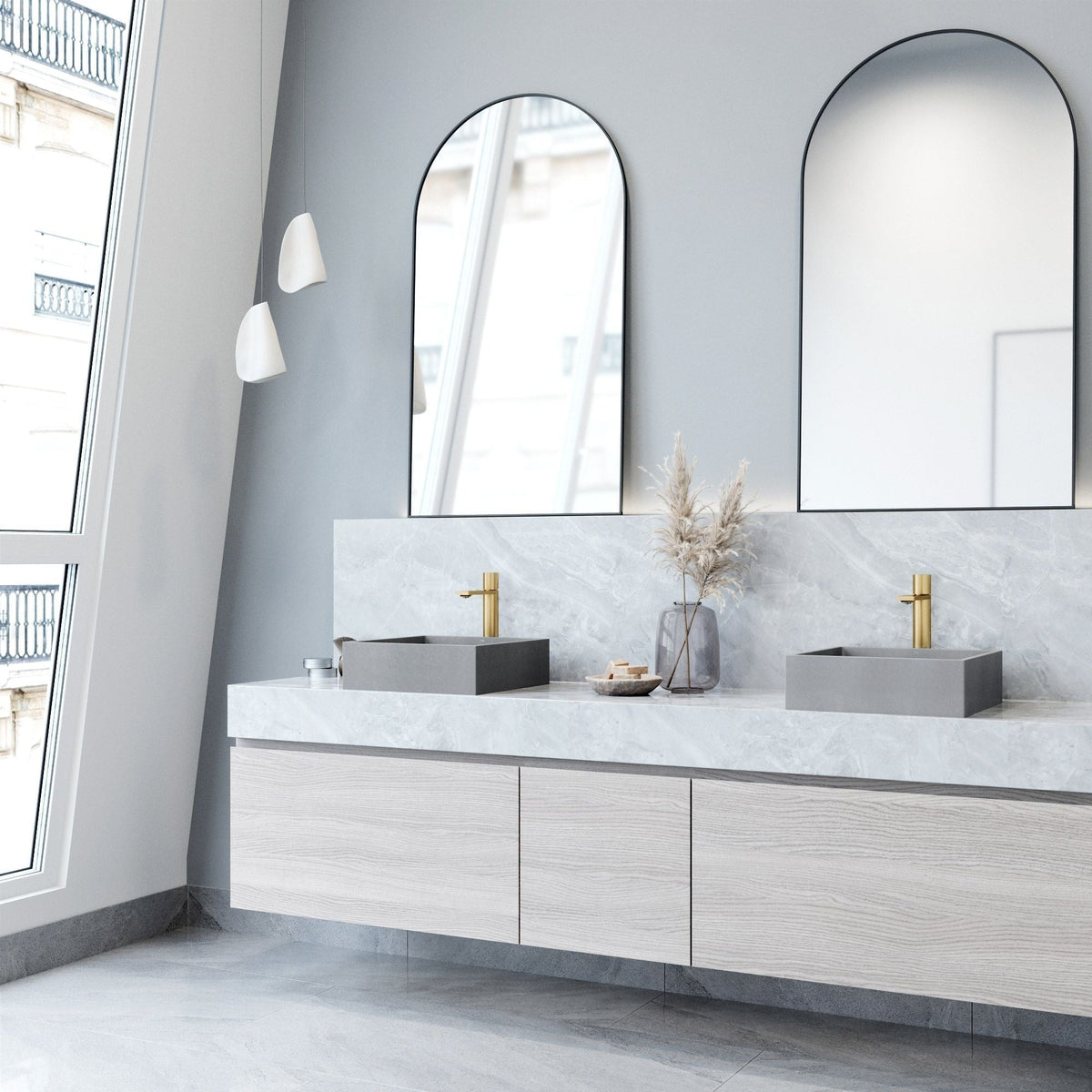 Alhambra Gothic Concreto Stone 15x15-in Deep Grey Bathroom Sink/Basin with Square Vessel U2I8 - product image 8