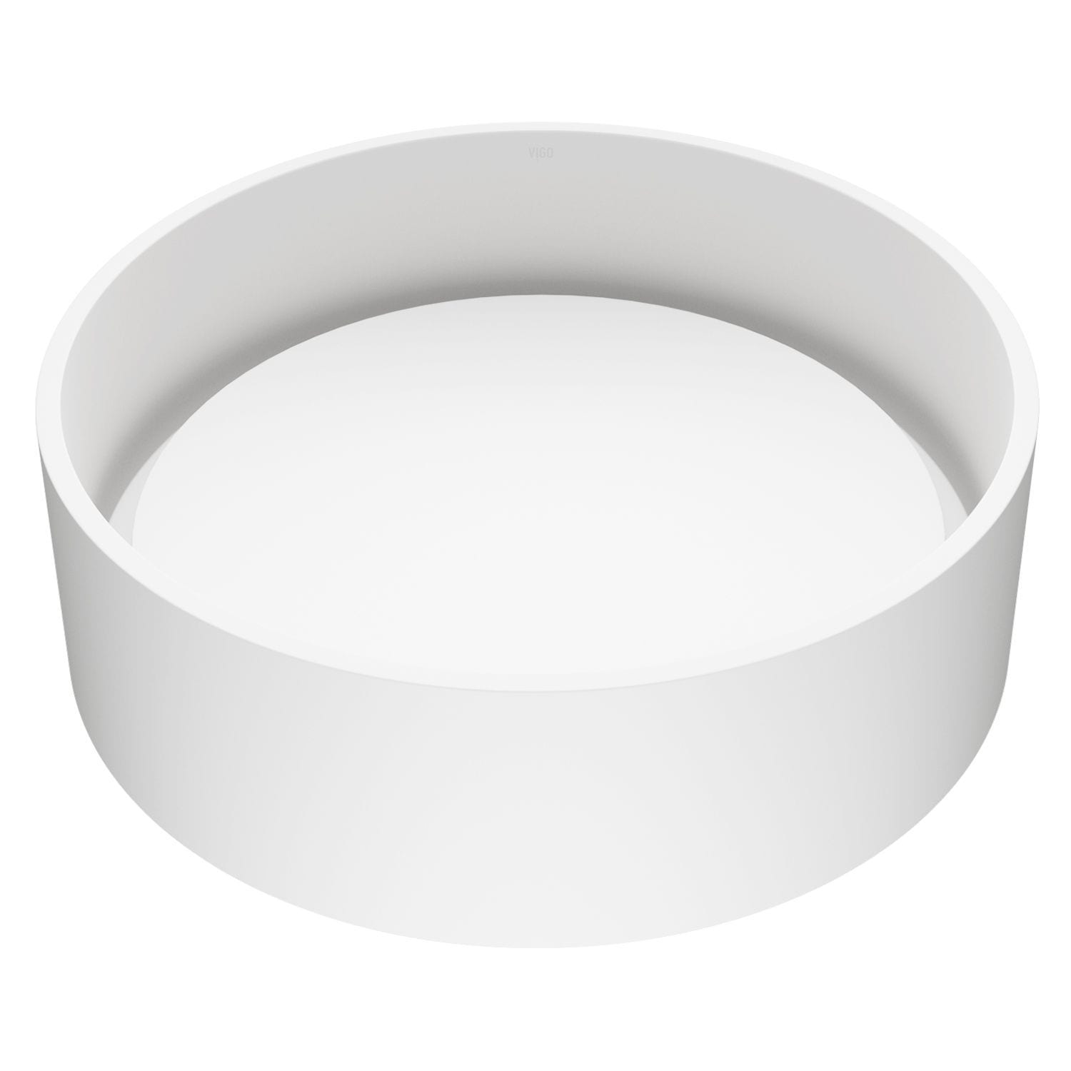Anvil Matte Stone Round Composite Vessel Bathroom Sink/Basin with Deep Bowl, White Y9K6 - product image 1