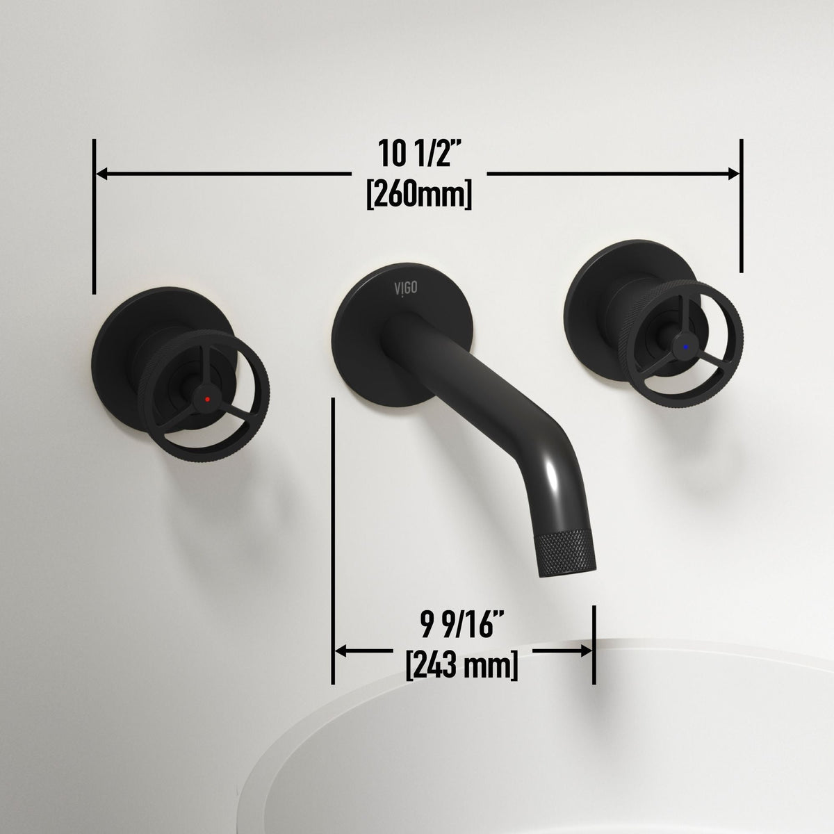 Anvil MatteStone Round White Composite Bathroom Sink/Basin Set with Cass Wall Mount Faucet and Pop-Up Drain N7C4 - product image 5