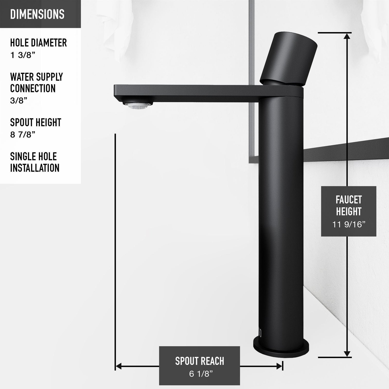 Anvil MatteStone Round White Composite Bathroom Sink/Basin Set with Gotham Faucet and Pop-Up Drain P2D3 - product image 7