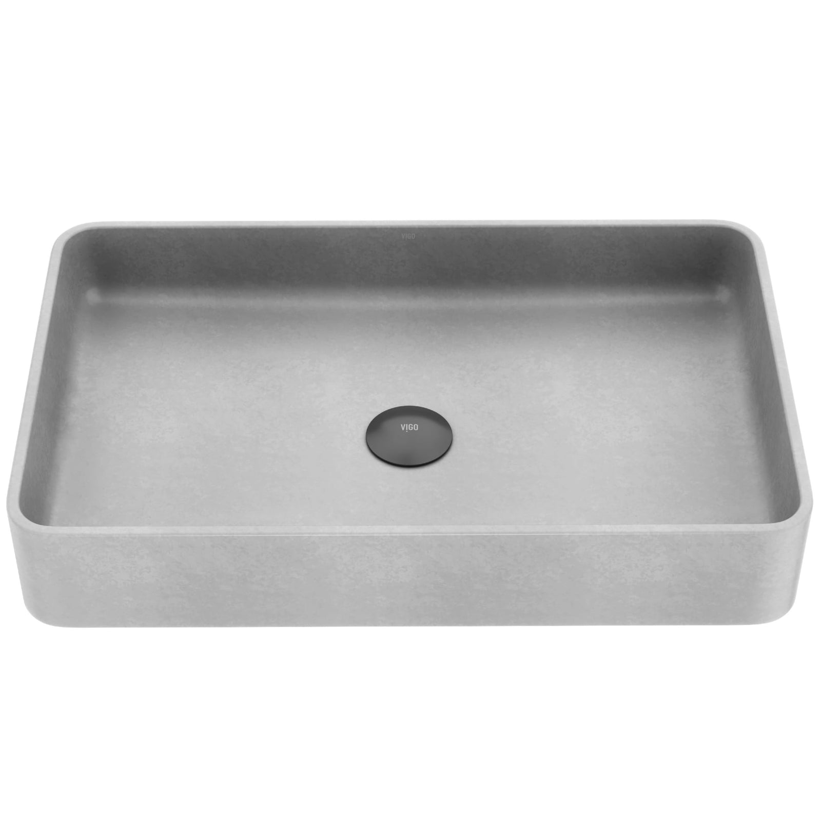 Basilica Gothic ConcretoStone 23x14-in Deep Grey Bathroom Sink/Basin with Rectangular Vessel K7F3 - product image 1