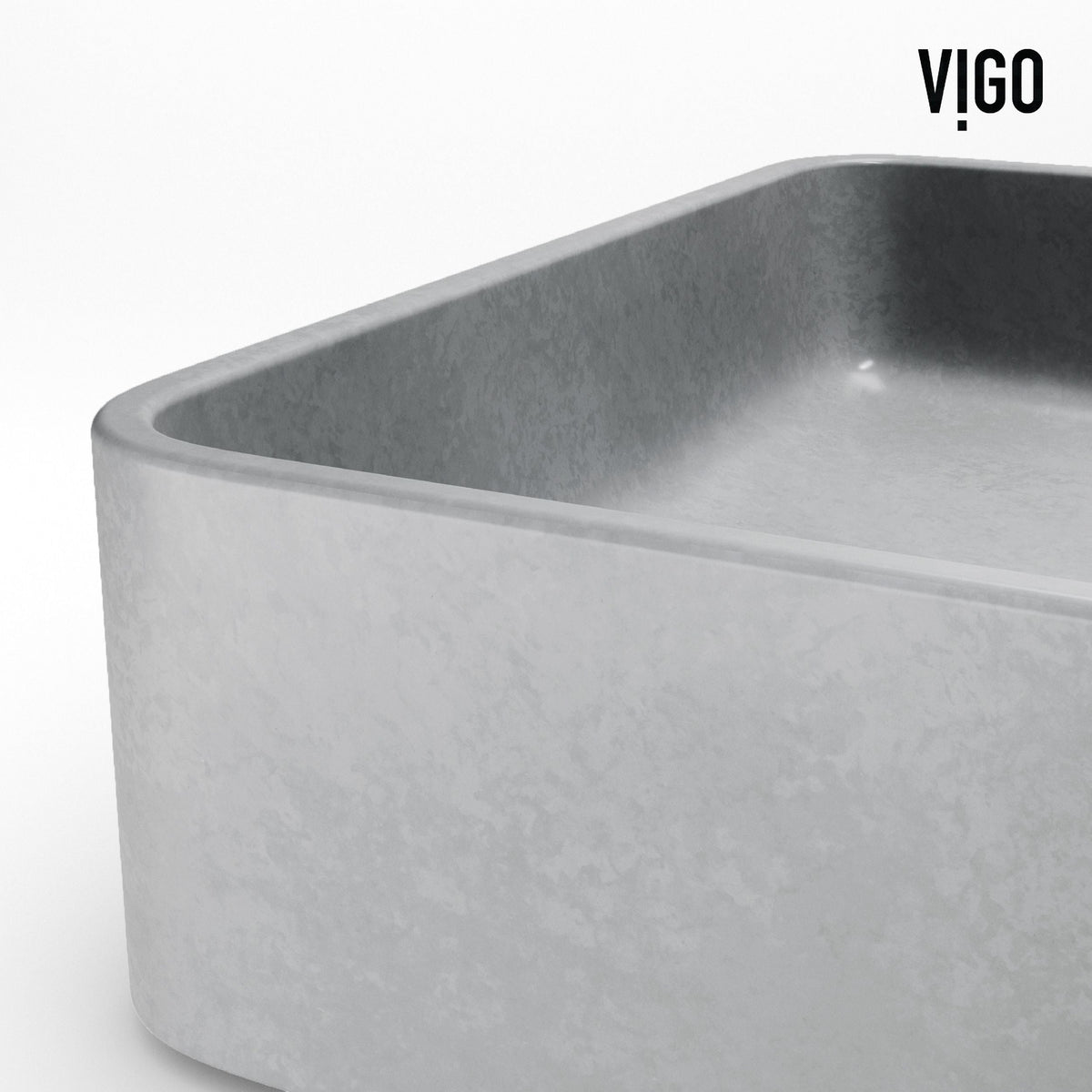 Basilica Gothic ConcretoStone 23x14-in Deep Grey Bathroom Sink/Basin with Rectangular Vessel K7F3 - product image 8