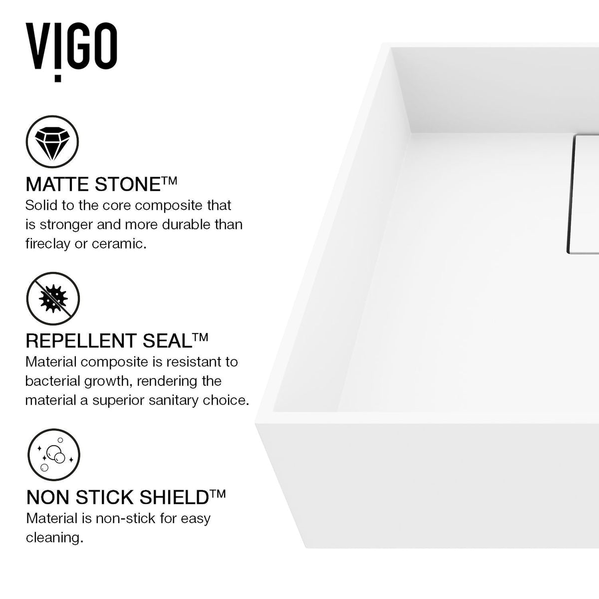 Bryant MatteStone 15x15-in Deep White Bathroom Sink/Basin with Square Vessel P5T7 - product image 3