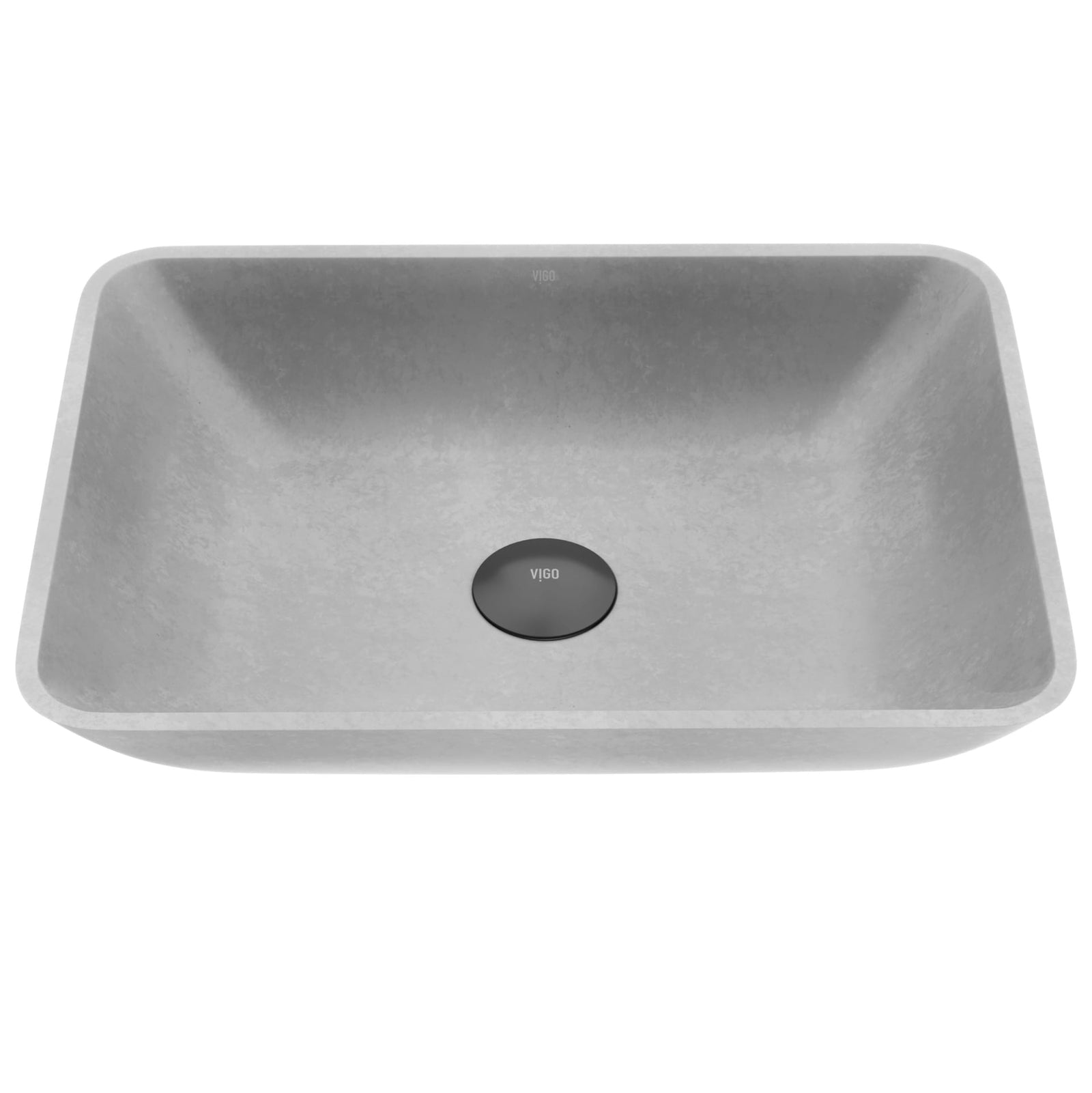 Duomo Gothic ConcretoStone 18x13-in Deep Grey Bathroom Sink/Basin with Rectangular Vessel B3O5 - product image 1