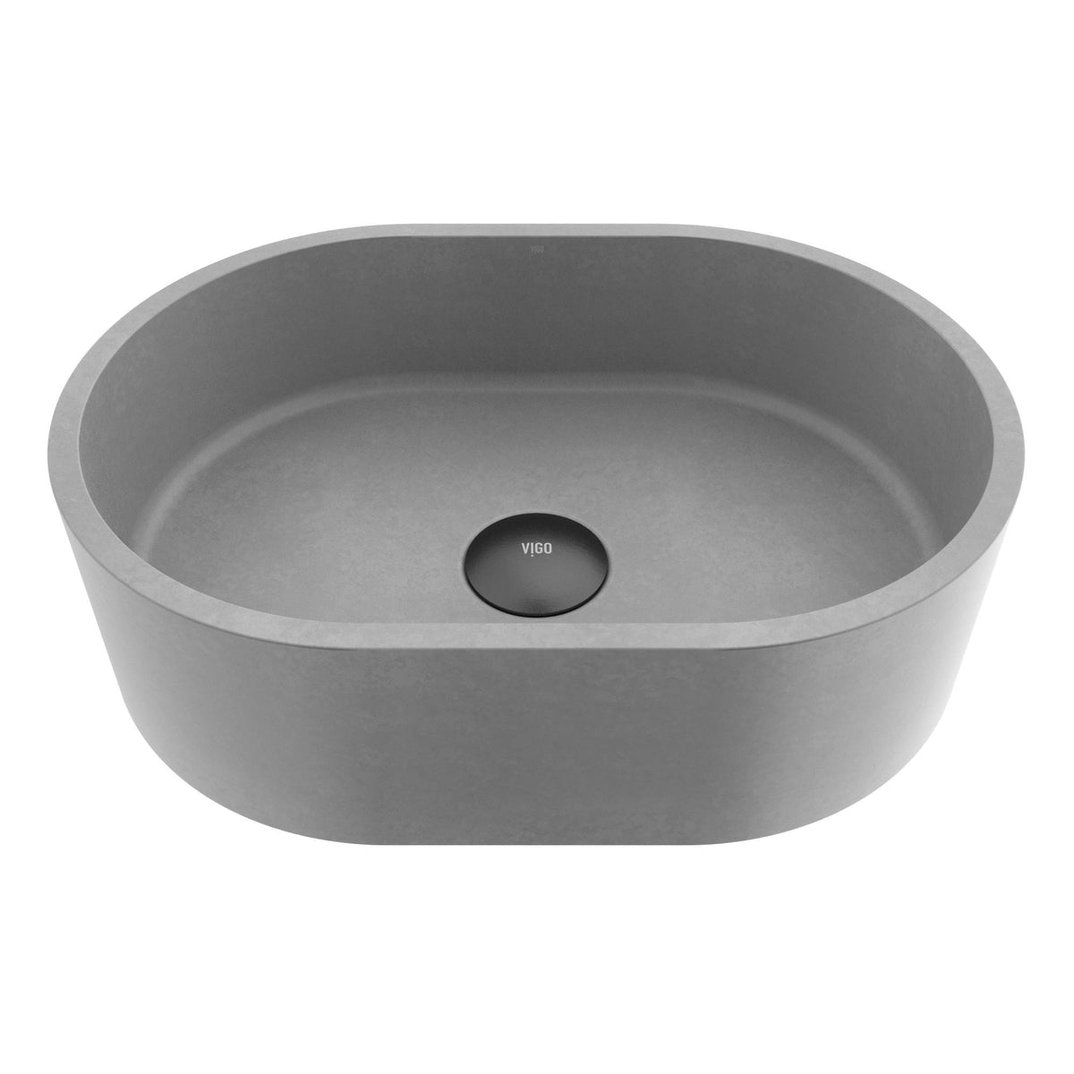 Giralda Gothic ConcretoStone 16x11-in Deep Grey Bathroom Sink/Basin with Rectangular Vessel H9V2 - product image 1