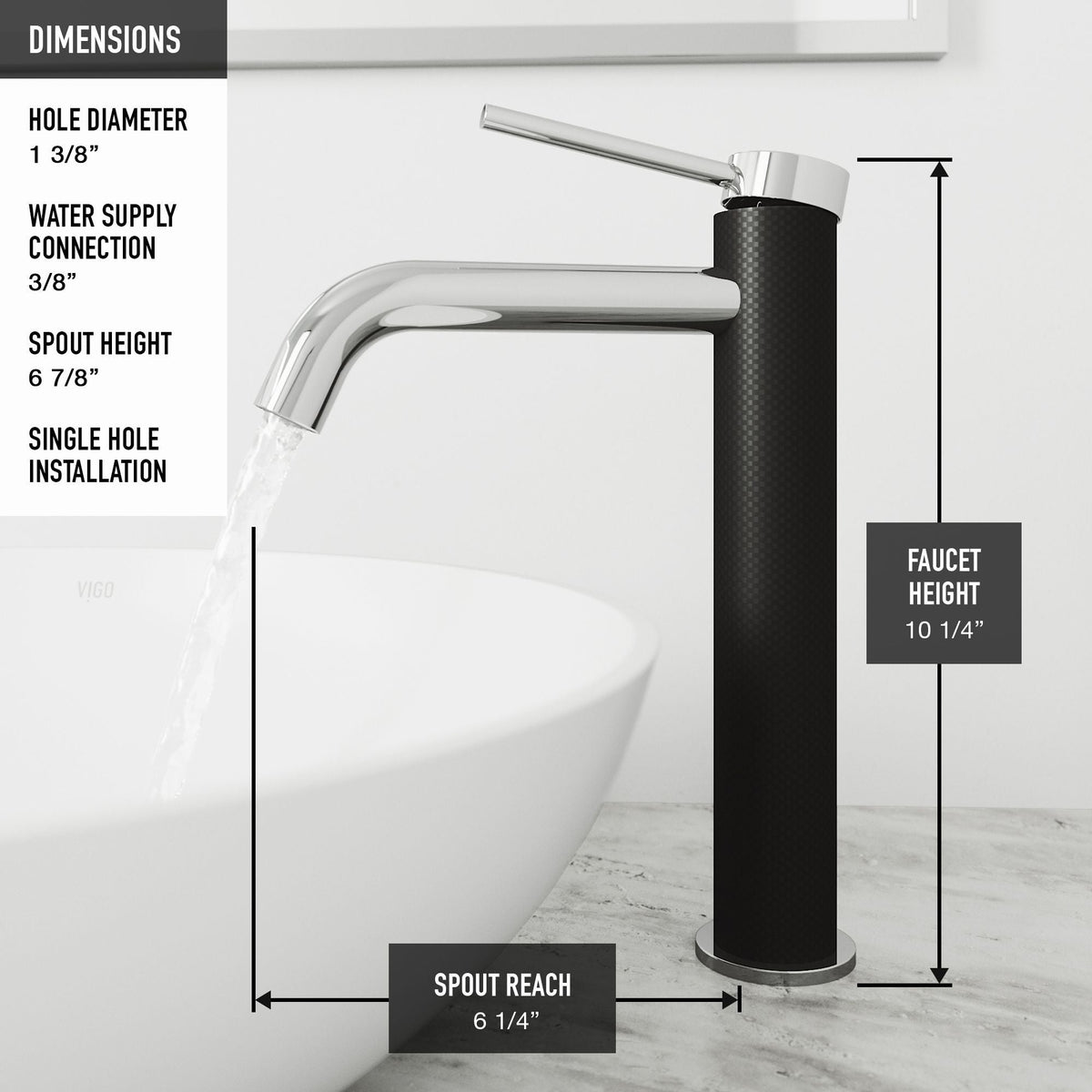 Giralda Gothic ConcretoStone Grey Bathroom Sink/Basin Set with Lexington Faucet and Oval Composite Vessel X1C5 - product image 5