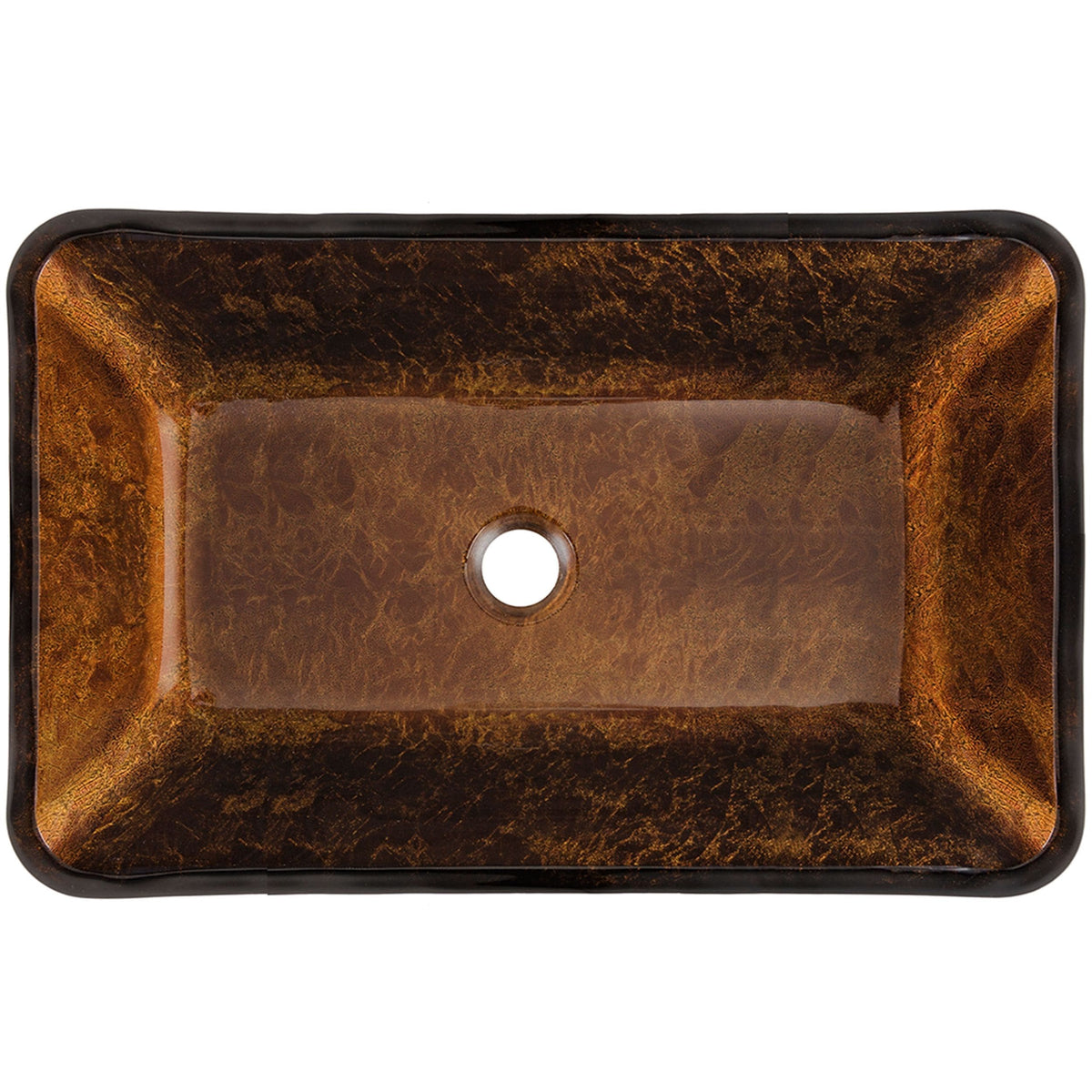 Glass Rectangular Vessel Bathroom Sink/Basin with Rounded Edges & Deep Bowl, Russet X1I9 - product image 2