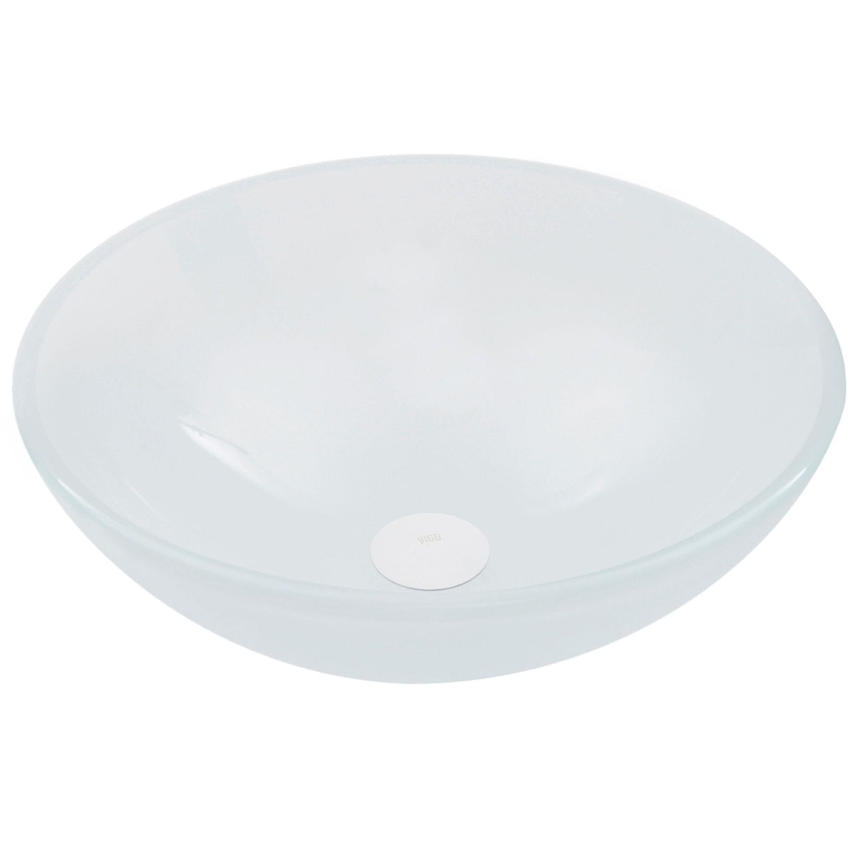 Glass Round Vessel Bathroom Sink/Basin with Rounded Edges & Deep Bowl, White Y0K1 - product image 2