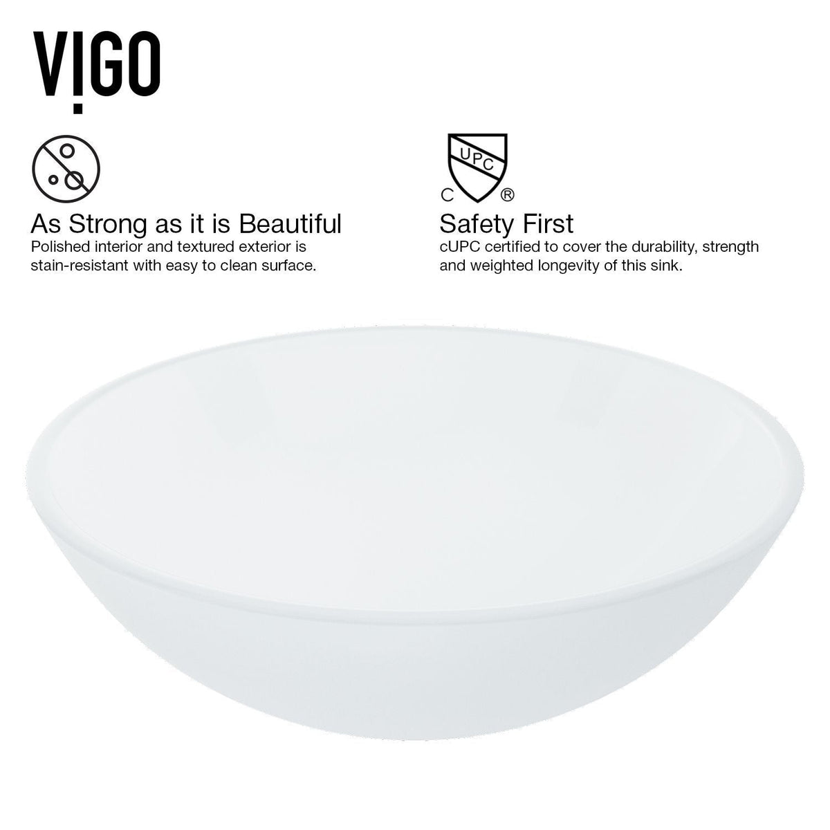 Glass Round Vessel Bathroom Sink/Basin with Rounded Edges & Deep Bowl, White Y0K1 - product image 5