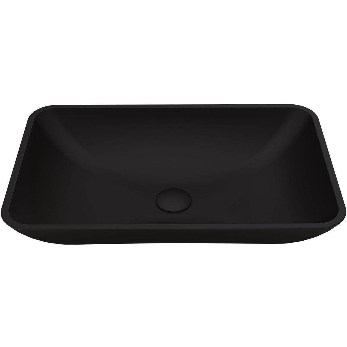 Hadyn Glass Rectangular Vessel Bathroom Sink/Basin with Rounded Edges & Deep Bowl, Black D1U1 - product image 1