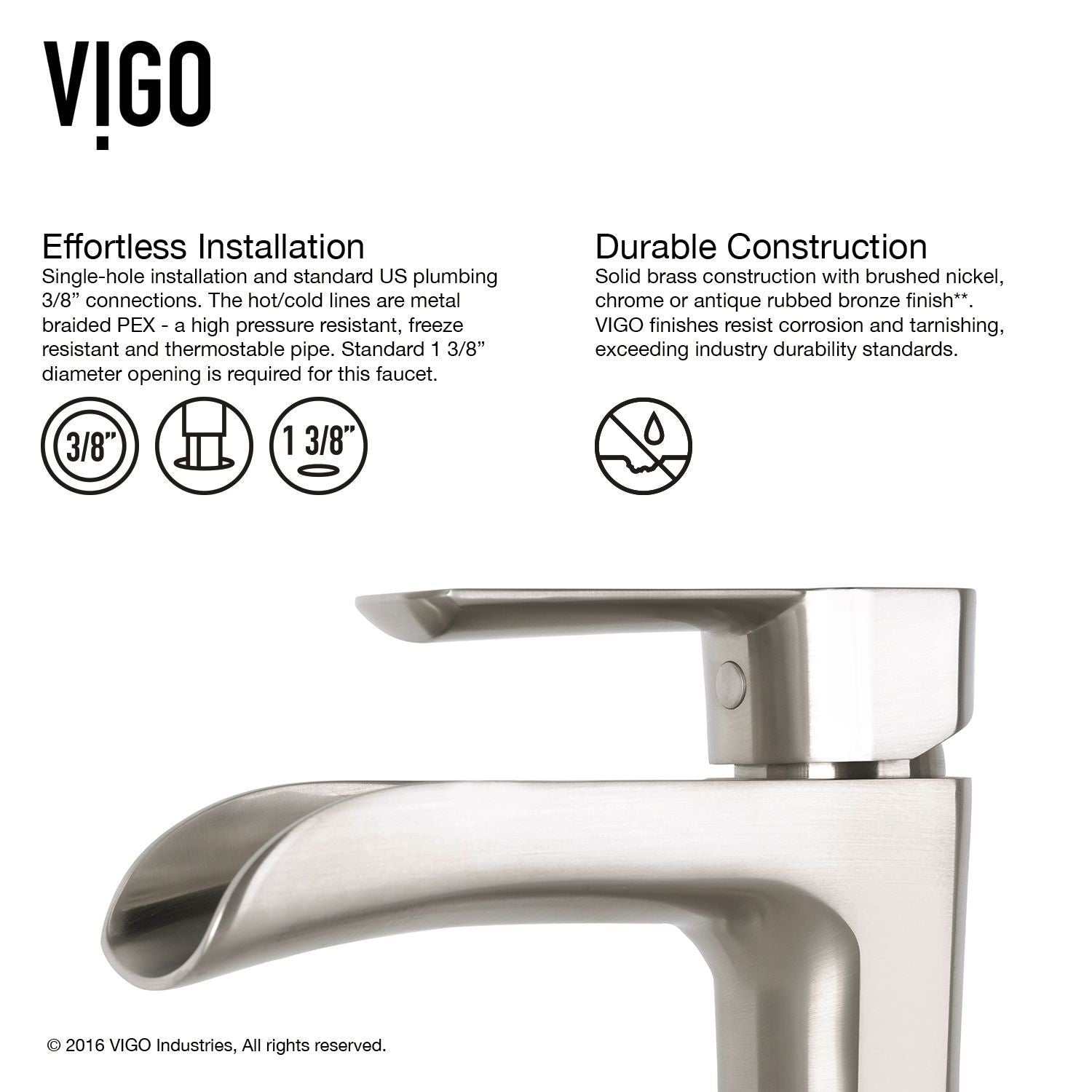 Hibiscus MatteStone White Bathroom Sink/Basin Set with Niko Faucet and Square Composite Vessel Y5I7 - product image 6