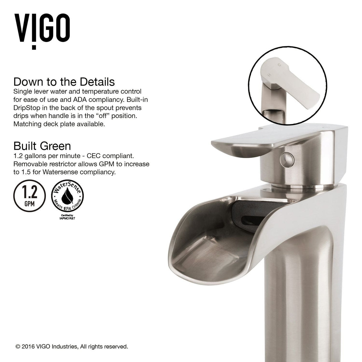 Hibiscus MatteStone White Bathroom Sink/Basin Set with Niko Faucet and Square Composite Vessel Y5I7 - product image 8