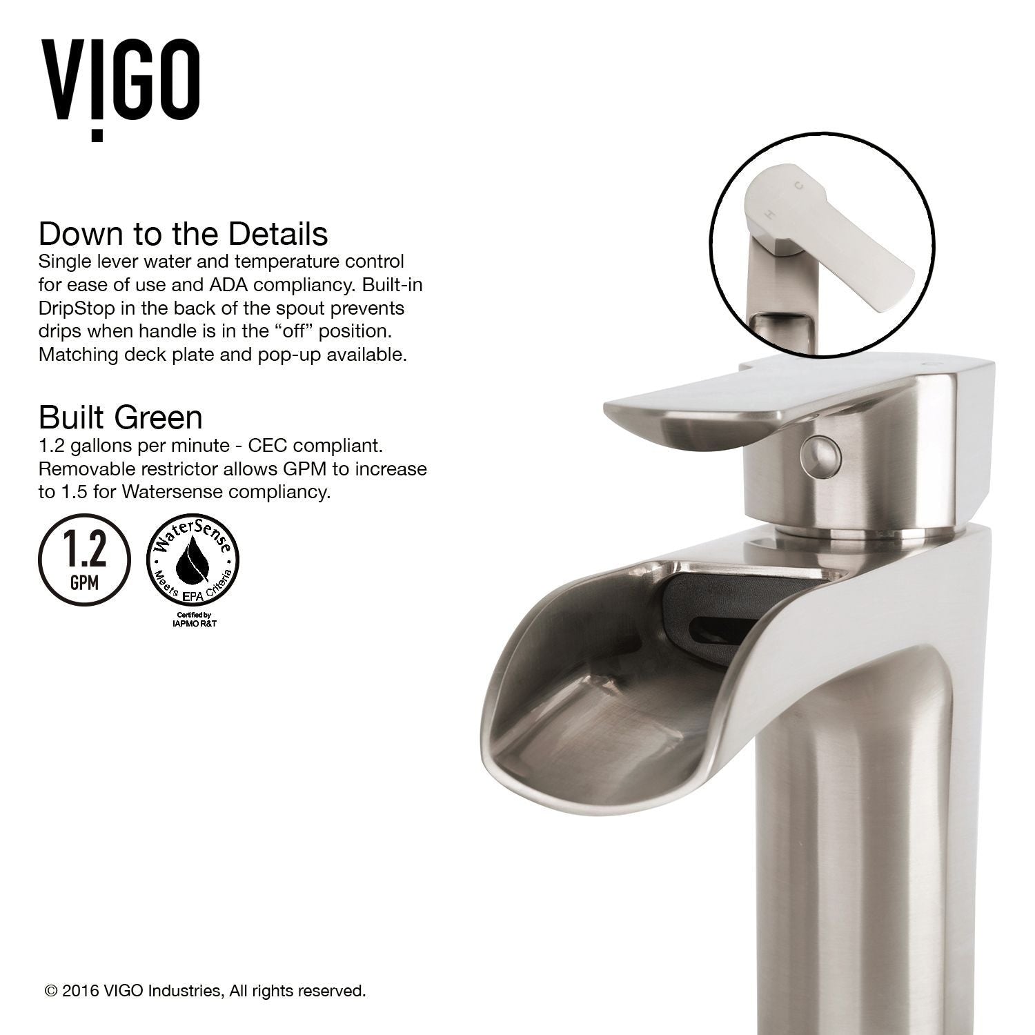 Hyacinth MatteStone White Bathroom Sink/Basin Set with Niko Faucet and Square Composite Vessel C6L1 - product image 3
