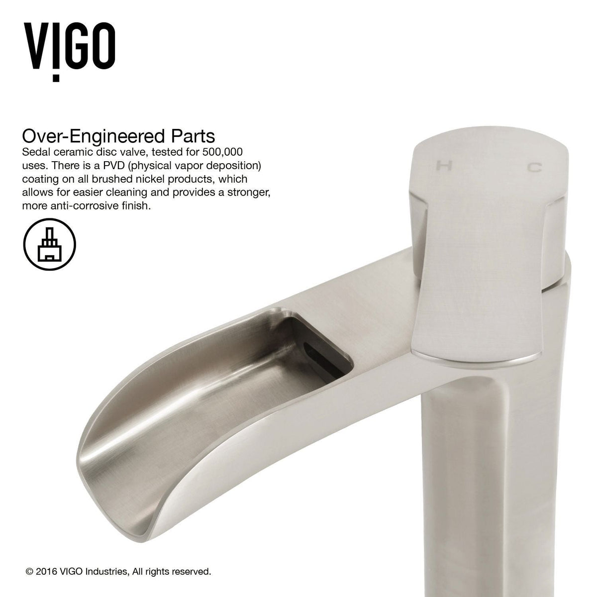 Hyacinth MatteStone White Bathroom Sink/Basin Set with Niko Faucet and Square Composite Vessel C6L1 - product image 7
