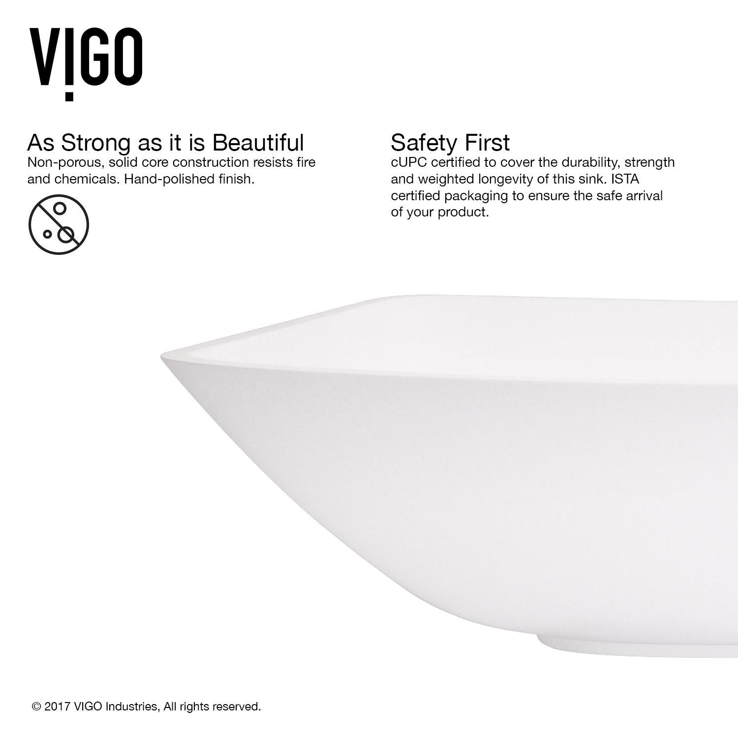 Hyacinth MatteStone White Bathroom Sink/Basin Set with Niko Faucet and Square Composite Vessel C6L1 - product image 8