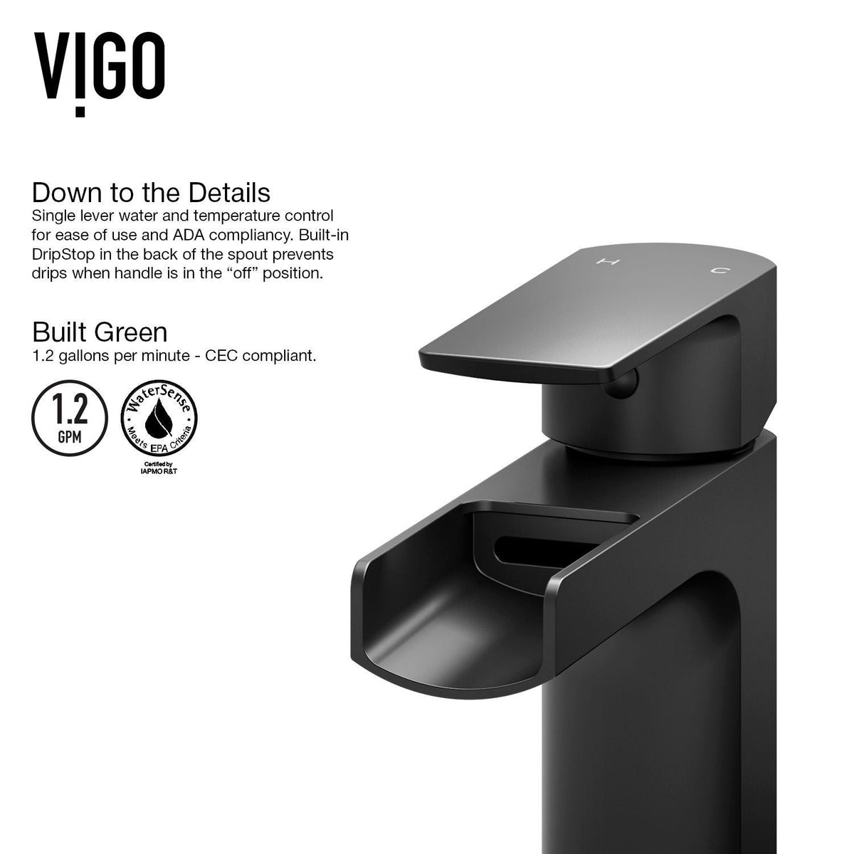 Jasmine MatteStone White Bathroom Sink/Basin Set with Amada Faucet and Rectangular Composite Vessel D8O0 - product image 4