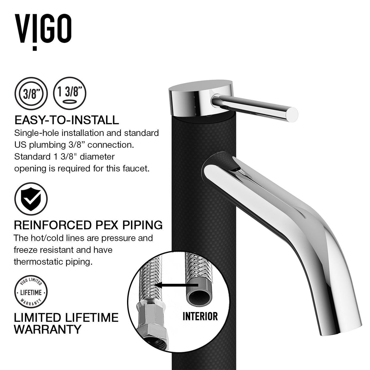 Jasmine MatteStone White Bathroom Sink/Basin Set with Lexington Faucet and Rectangular Composite Vessel Y2N0 - product image 7
