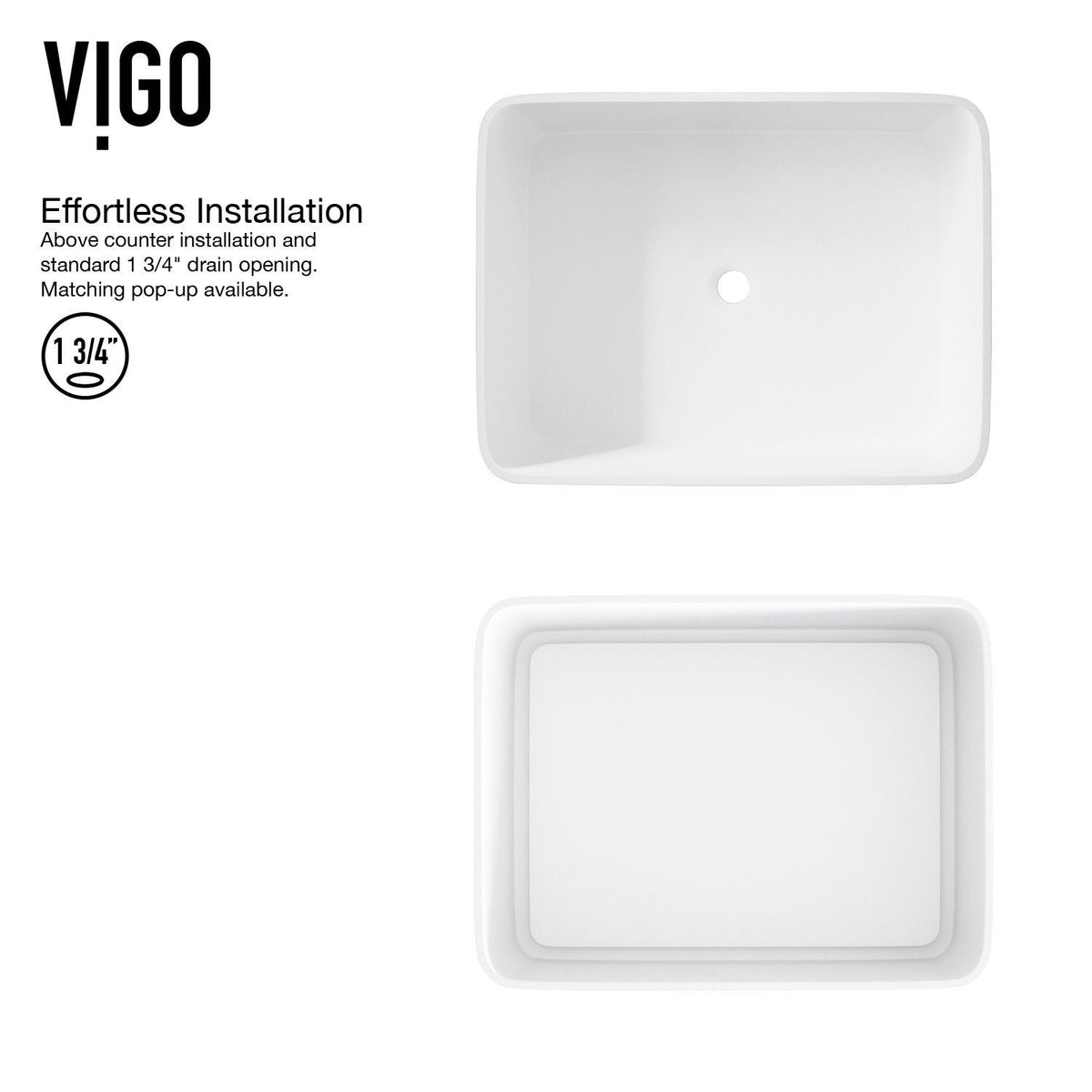 Jasmine MatteStone White Bathroom Sink/Basin Set with Lexington Faucet and Rectangular Composite Vessel Y2N0 - product image 8