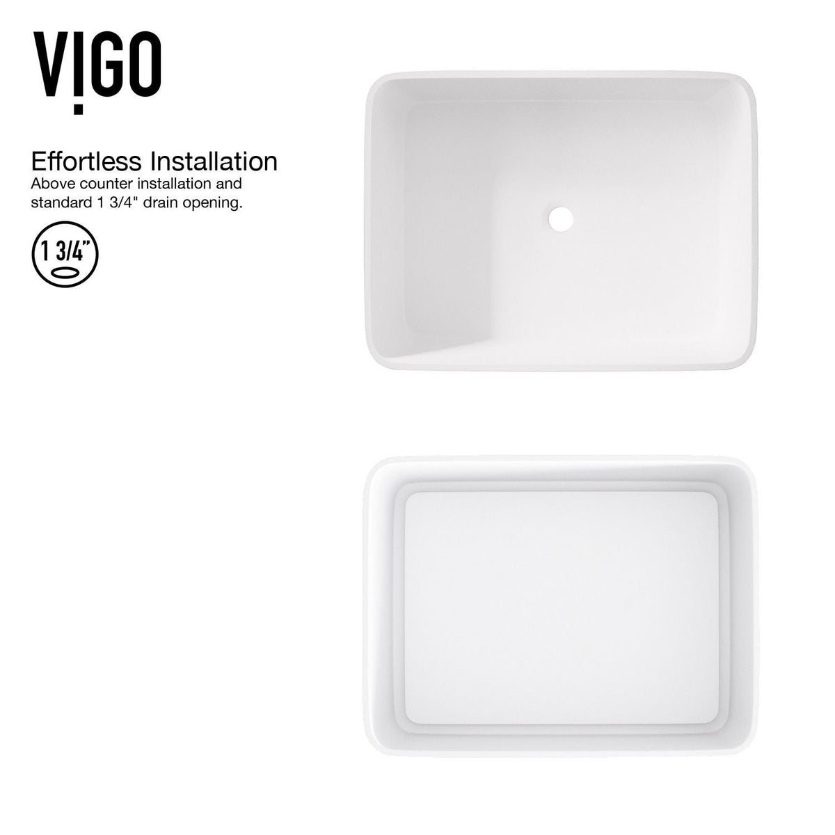 Jasmine MatteStone White Bathroom Sink/Basin Set with Olus Wall Mount Faucet and Rectangular Composite Vessel H1Y4 - product image 6