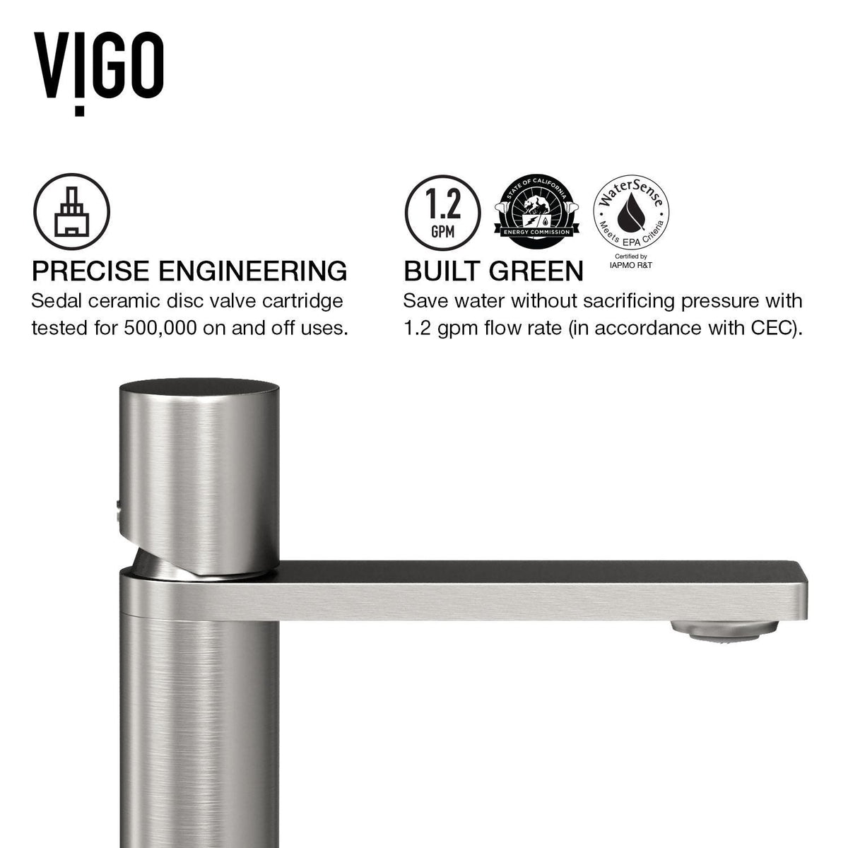 Lorca ConcretoStone Grey Bathroom Sink/Basin Set with Gotham Faucet and Rectangular Vessel F1M7 - product image 8