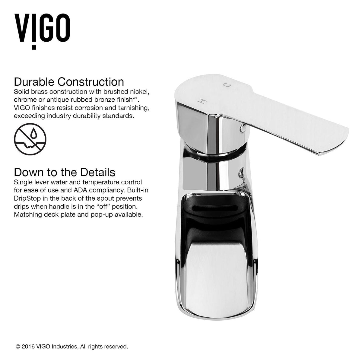 Magnolia MatteStone White Bathroom Sink/Basin Set with Niko Faucet and Rectangular Composite Vessel F8Q4 - product image 3