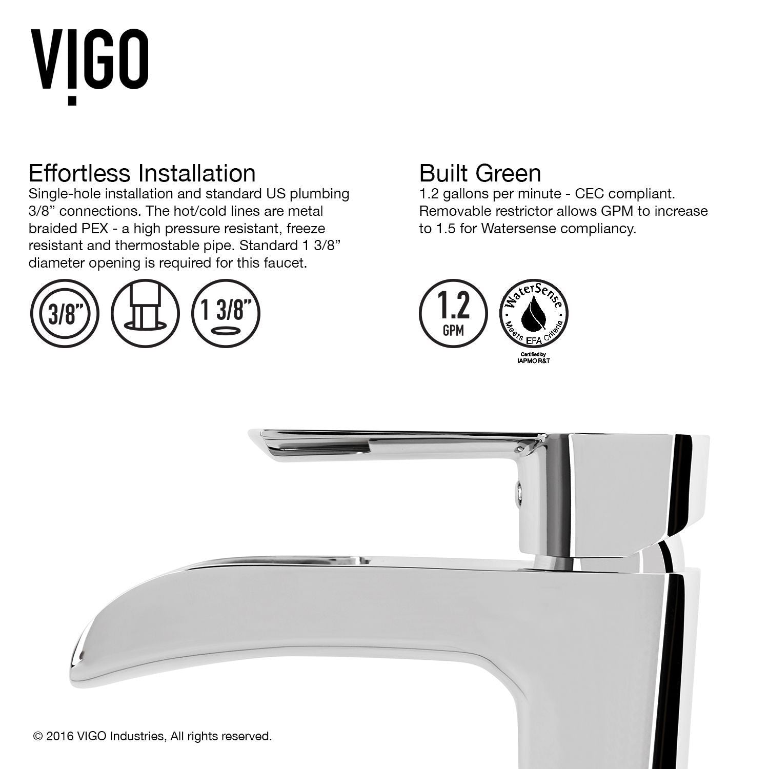 Magnolia MatteStone White Bathroom Sink/Basin Set with Niko Faucet and Rectangular Composite Vessel F8Q4 - product image 4