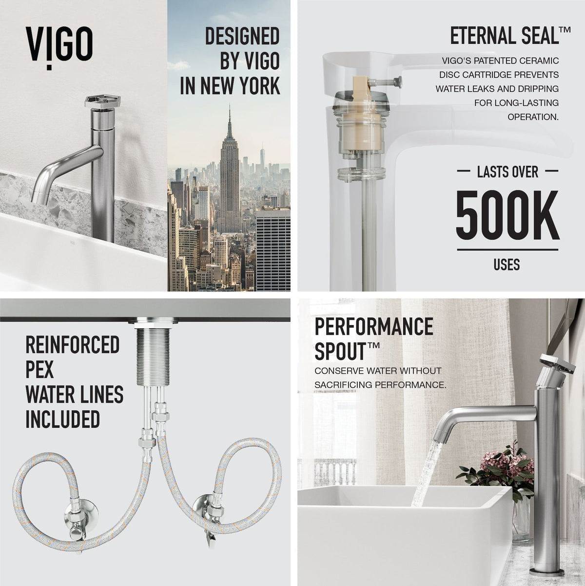 Magnolia MatteStone White Bathroom Sink/Basin Set with Ruxton Faucet and Rectangular Composite Vessel Y0X1 - product image 3