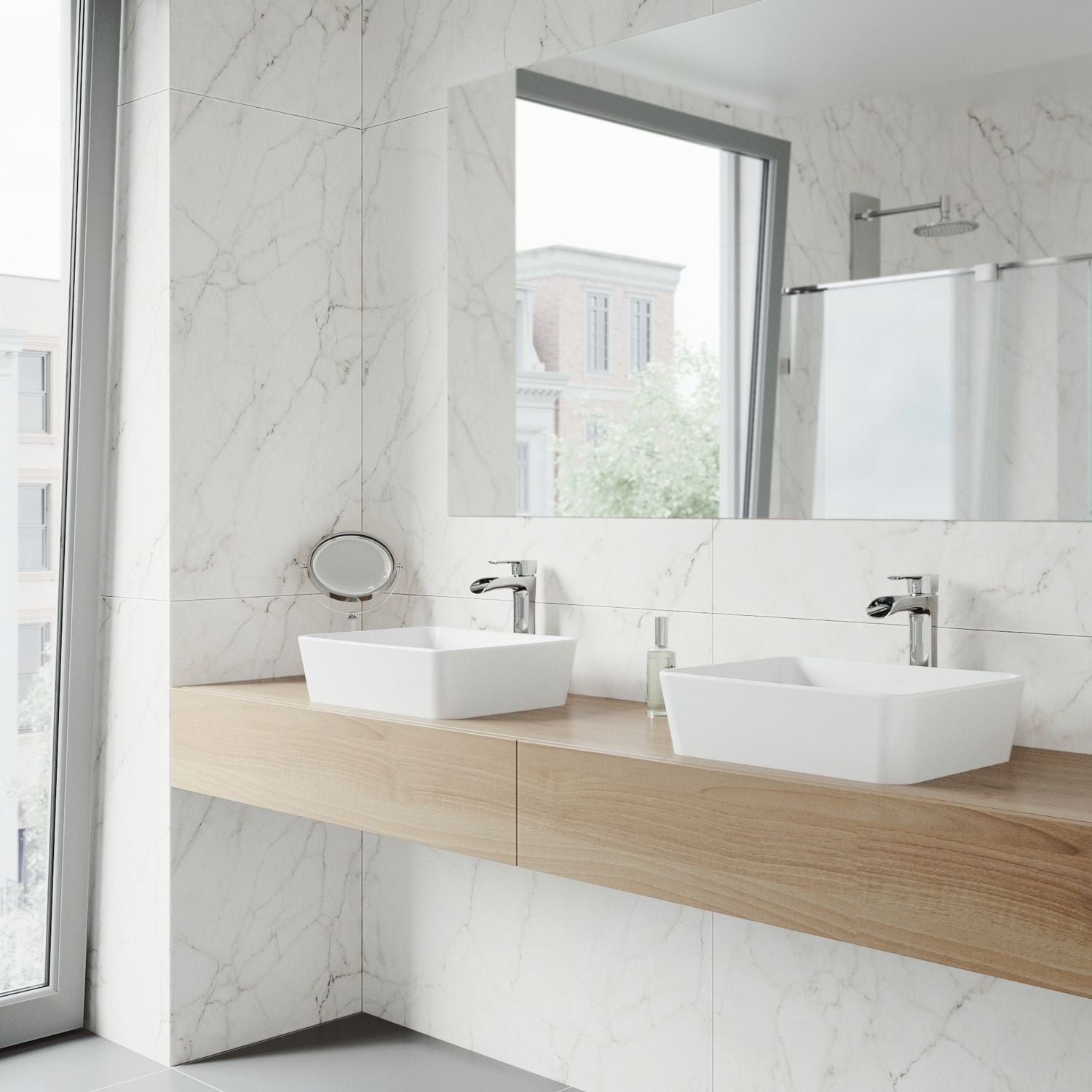 Marigold Matte Stone Rectangular Composite Vessel Bathroom Sink/Basin with Rounded Edges & Deep Bowl, White Y6M7 - product image 8