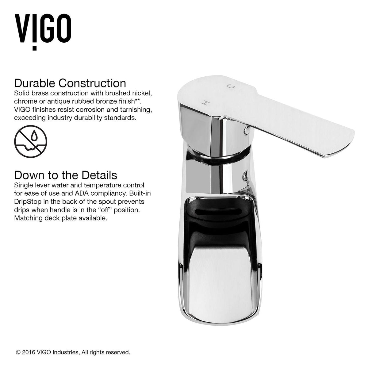 Marigold MatteStone Matte White Bathroom Sink/Basin Set with Niko Faucet and Rectangular Composite Vessel J8V7 - product image 4