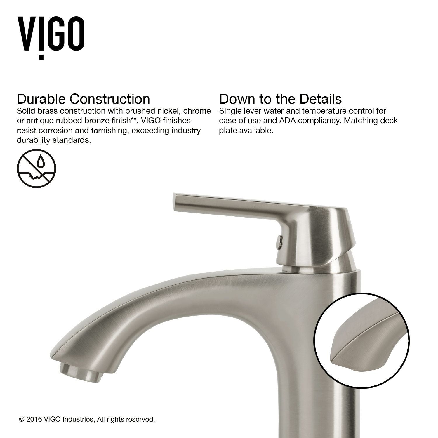 Marigold MatteStone White Bathroom Sink/Basin Set with Linus Faucet and Rectangular Composite Vessel W0A3 - product image 4