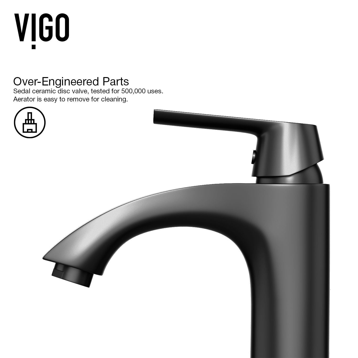 Marigold MatteStone White Bathroom Sink/Basin Set with Matte Black Linus Faucet and Rectangular Composite Vessel G8K5 - product image 6