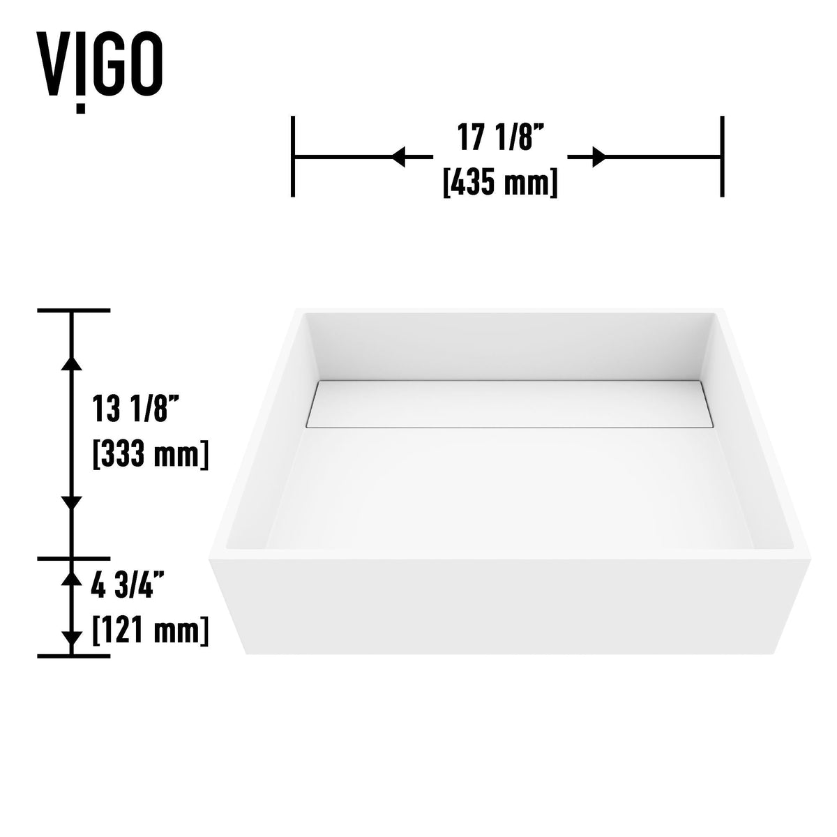 Montauk MatteStone White Bathroom Sink/Basin Set with Amada Faucet and Rectangular Composite Vessel A4S0 - product image 6