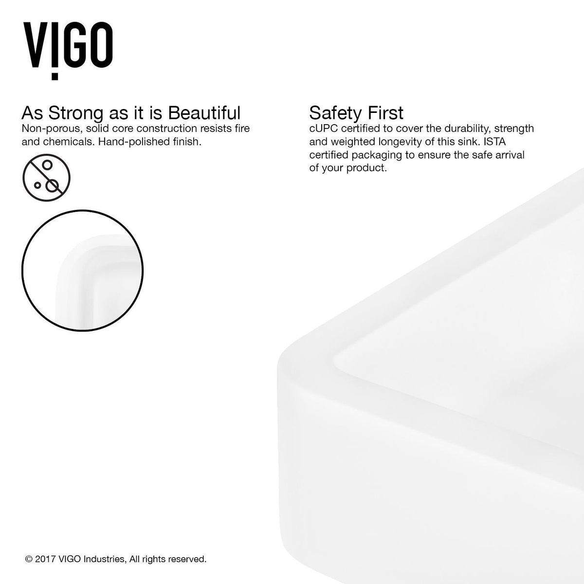 Petunia Matte Stone Rectangular Composite Vessel Bathroom Sink/Basin with Rounded Edges & Deep Bowl, White V0Z1 - product image 4