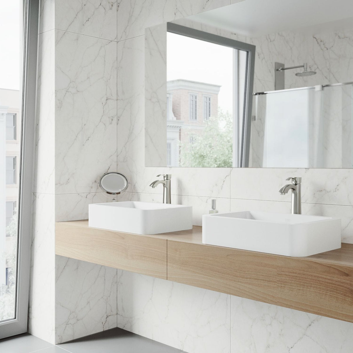 Petunia Matte Stone Rectangular Composite Vessel Bathroom Sink/Basin with Rounded Edges & Deep Bowl, White V0Z1 - product image 7