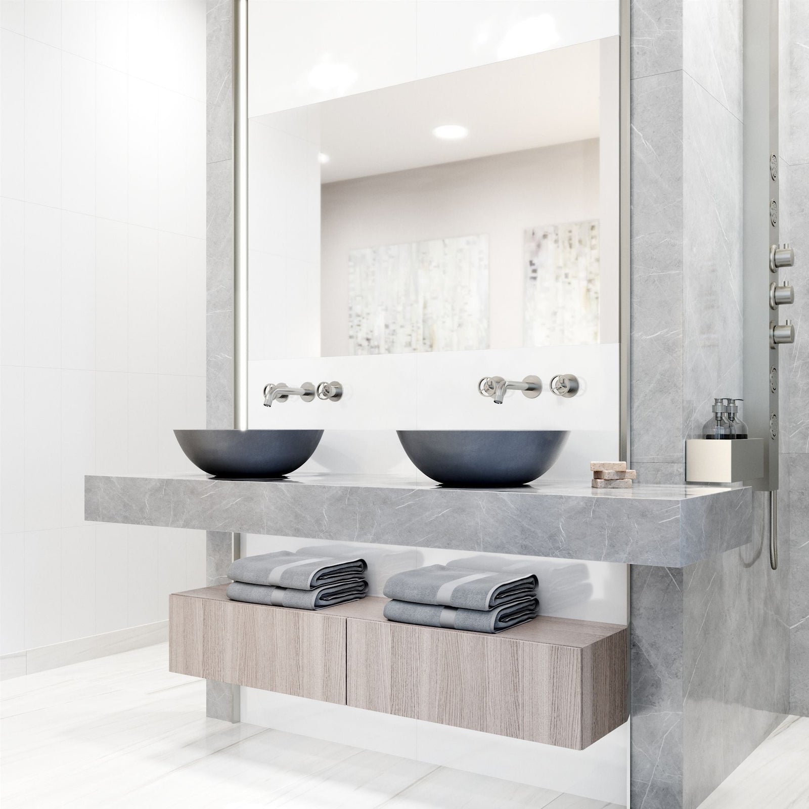 Ravenna Gothic ConcretoStone 16x16-in Deep Grey Bathroom Sink/Basin with Round Vessel S2W1 - product image 7