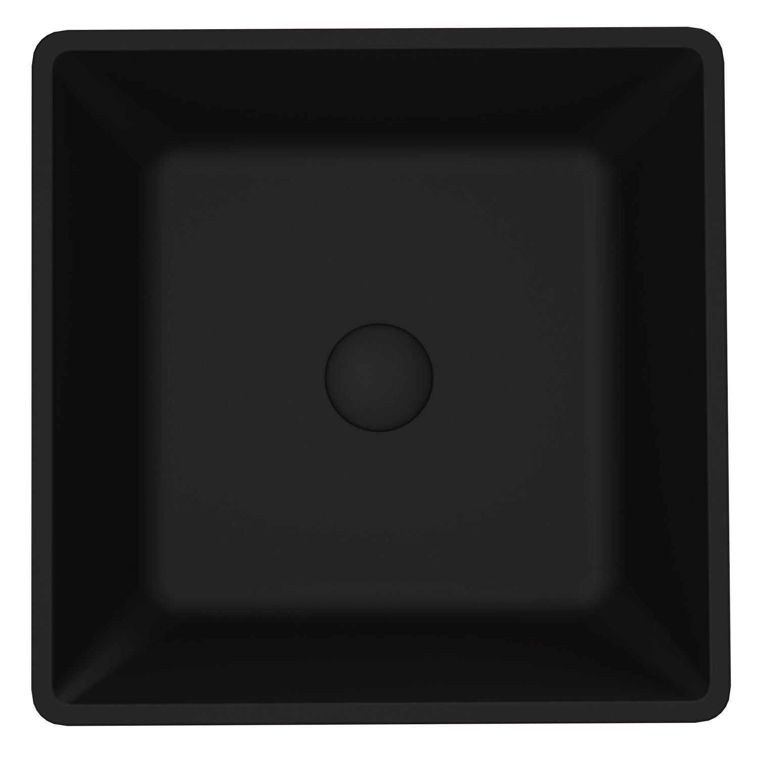 Roma Glass Square Vessel Bathroom Sink/Basin with Rounded Edges & Deep Bowl, Black Z5B3 - product image 2