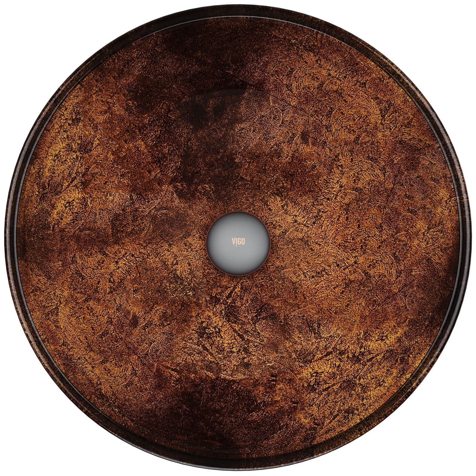 Round Glass Vessel Bathroom Sink/Basin with Deep Bowl, Russet M4S4 - product image 2