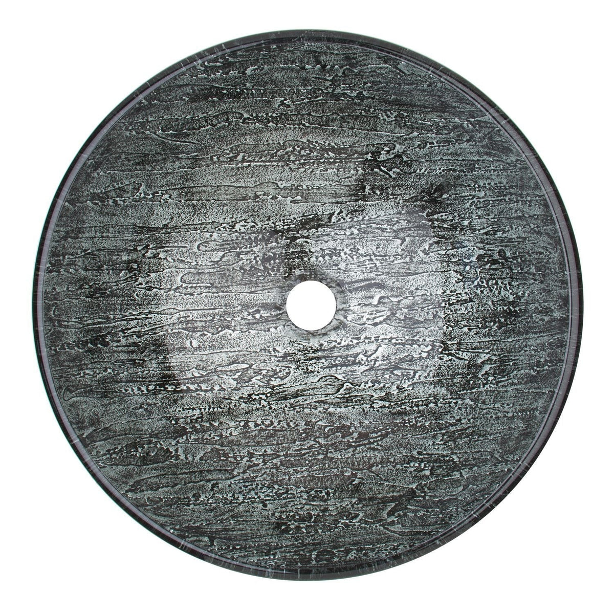 Round Glass Vessel Bathroom Sink/Basin with Deep Bowl, Titanium Q6Z5 - product image 3