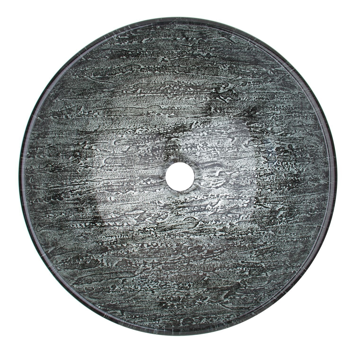 Round Glass Vessel Bathroom Sink/Basin with Deep Bowl, Titanium Q5F6 - product image 3