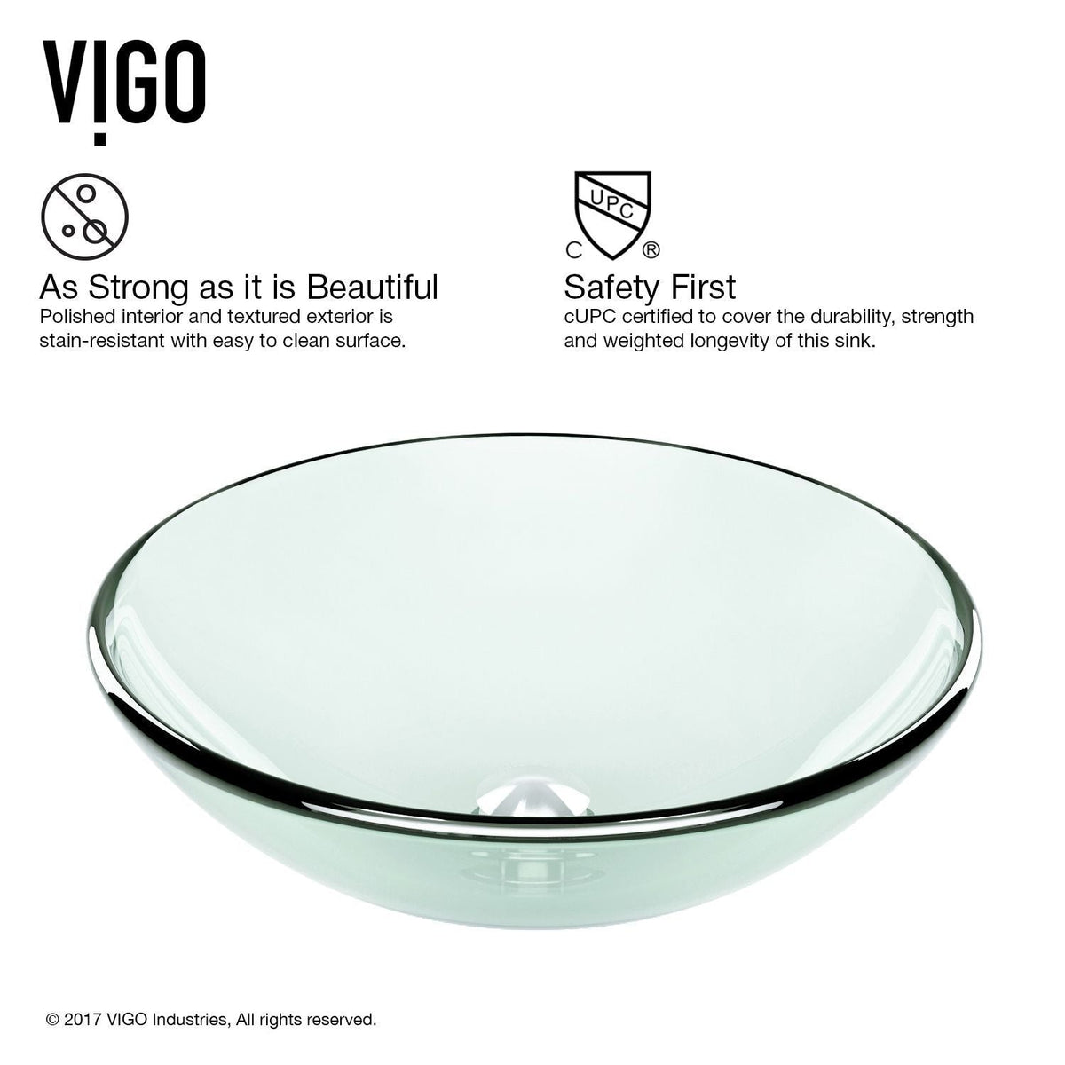 Round Glass Vessel Bathroom Sink/Basin with Repellent Seal Coating, Crystalline B2L7 - product image 5