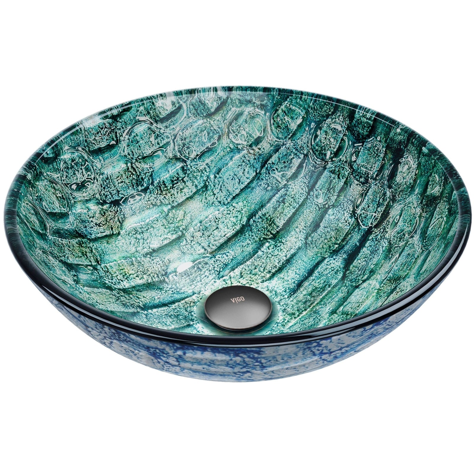 Round Glass Vessel Bathroom Sink/Basin with Scratch-Resistant Surface, Oceania G8D1 - product image 1