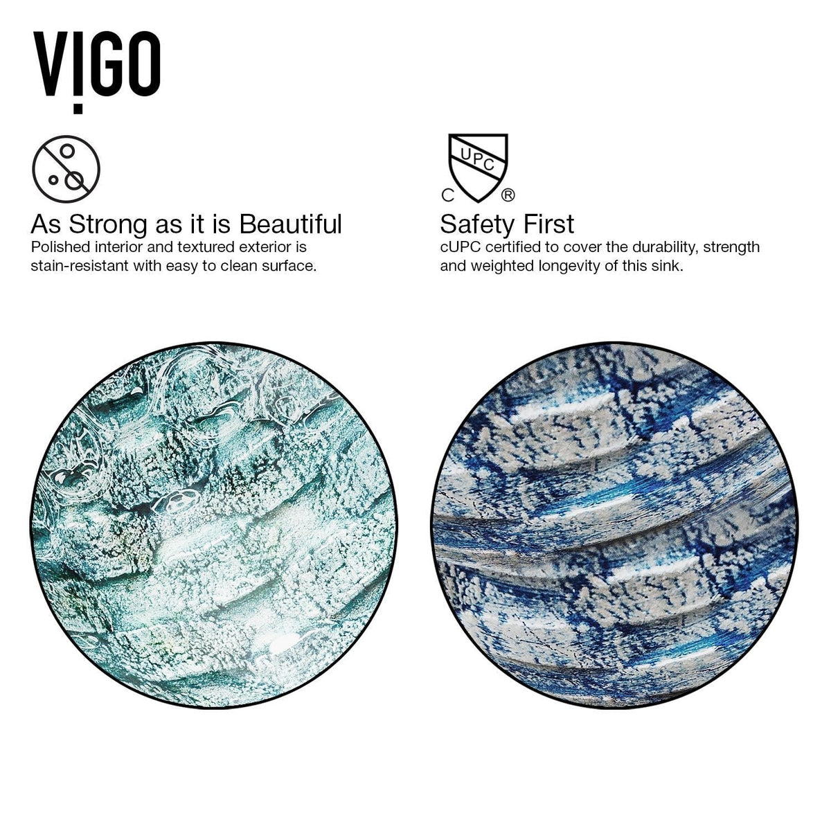 Round Glass Vessel Bathroom Sink/Basin with Scratch-Resistant Surface, Oceania G8D1 - product image 4